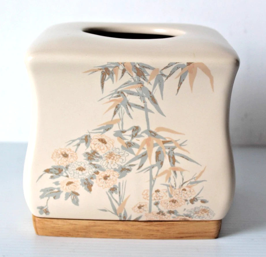Joseph Abboud Nepal Bamboo Tissue Box Cover Asian Beige Ceramic Holder NBM58NAT | eBay