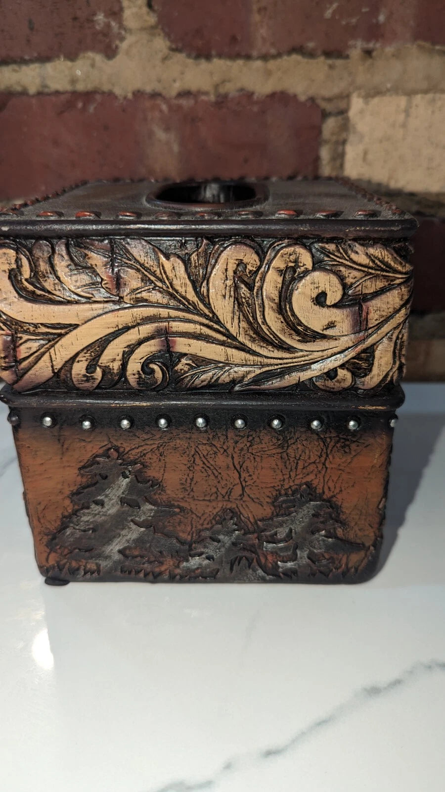 Rustic Western Wild Horses W/Gold Patterns Tissue Cover & Western Themed Frame | eBay