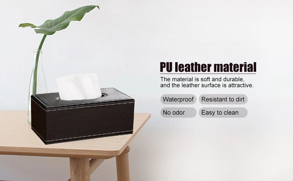 NEW Black PU Leather Tissue Box Cover Case Holder for 3.1" Tall Tissue Boxes US | eBay