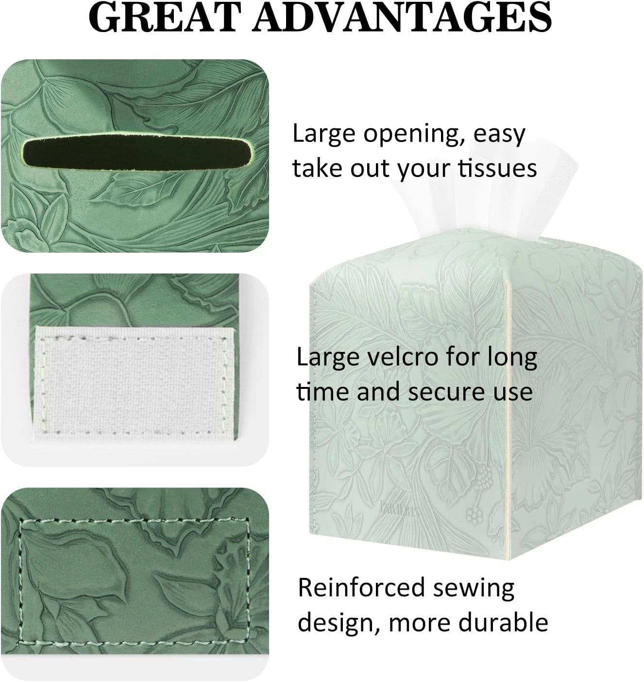 Tissue Box Holder Cover Square Tissue Cube Cover PU Leather Tissue Organizer wit | eBay