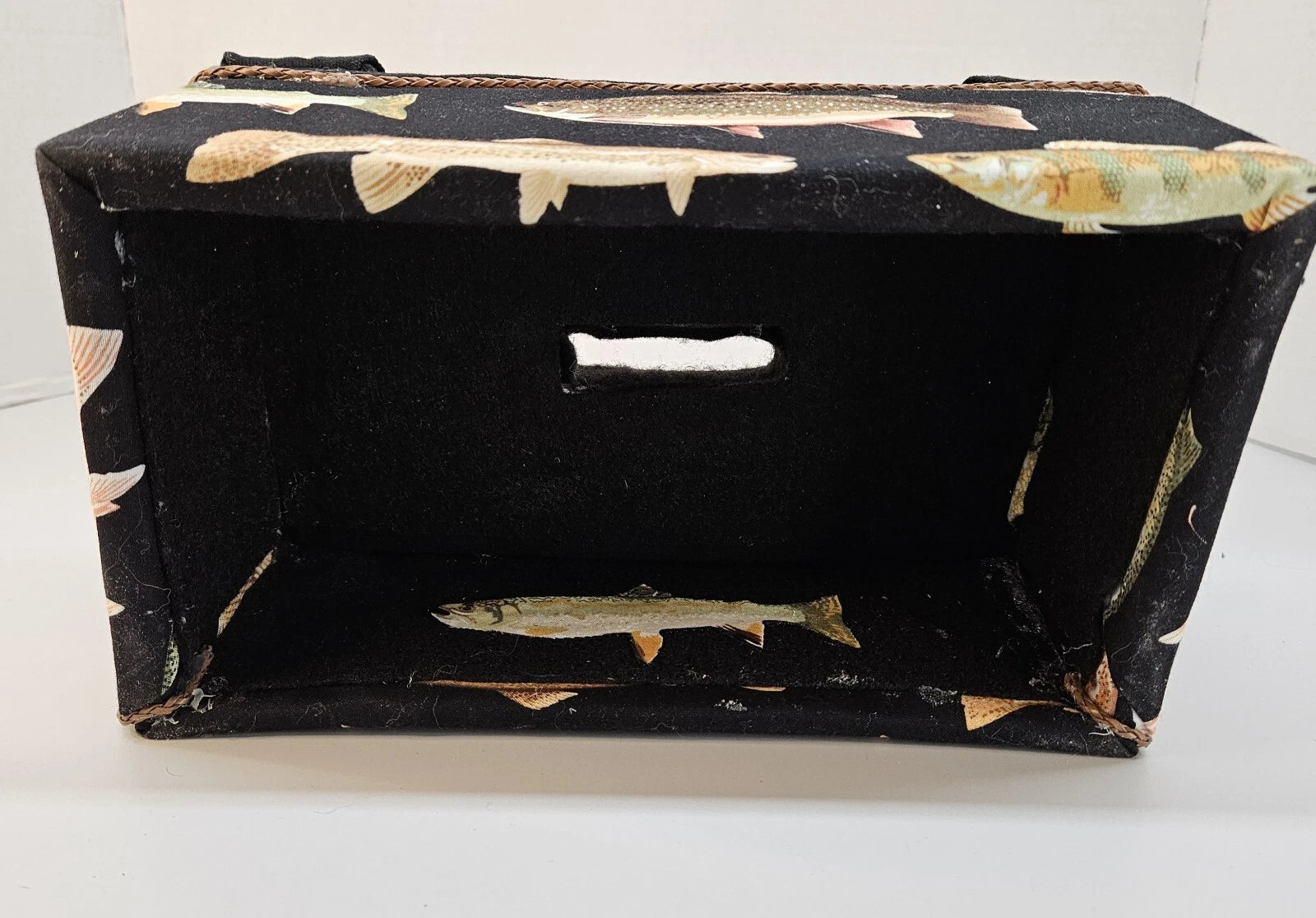 Tissue Box Cover Fishing Sofa Fish Couch Padded Cushions Ocean Theme Decor 9x5x4 | eBay