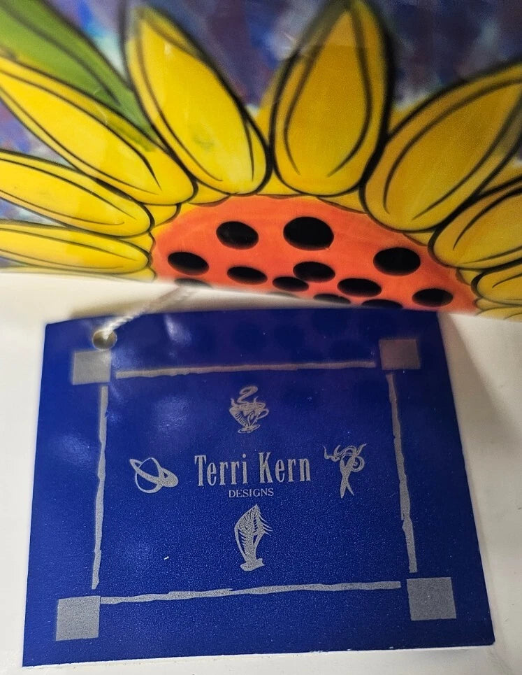 NIB VTG Terri Kern Designs Ceramic Tissue Cover Sunflower 2005 Bright Colors | eBay