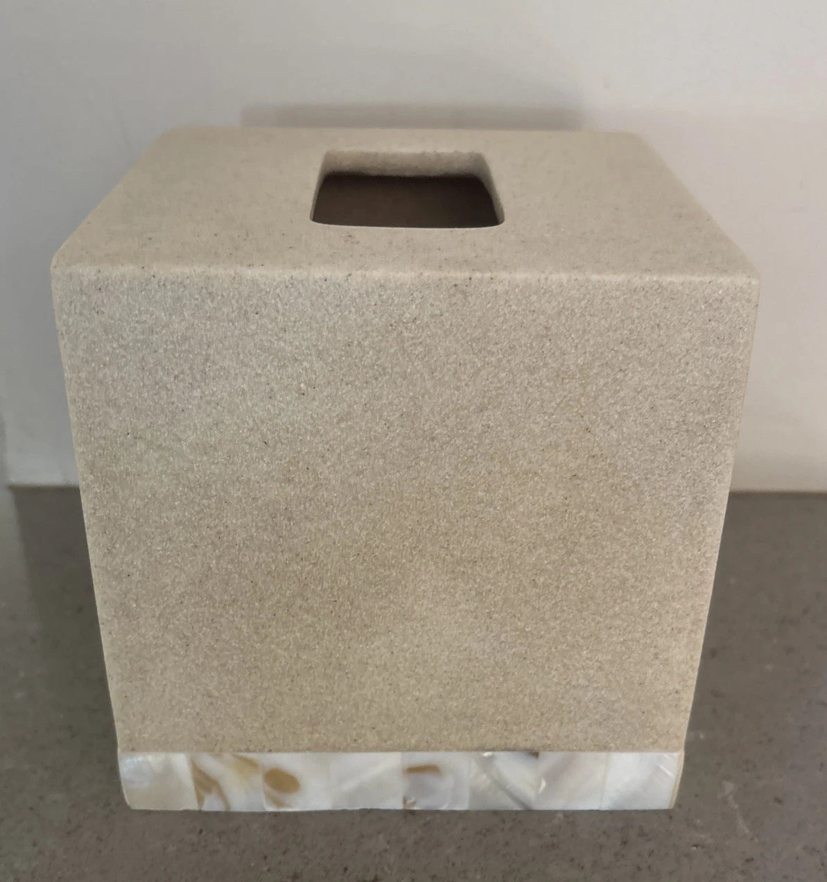Tissue Box Cover Porcelain Mother Of Pearl Edging Light Brown/tan | eBay
