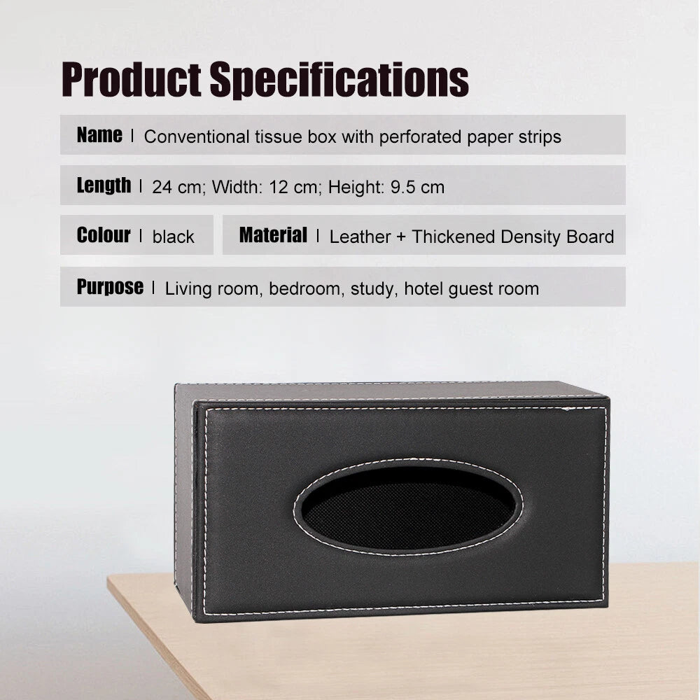 NEW Black PU Leather Tissue Box Cover Case Holder for 3.1" Tall Tissue Boxes US | eBay
