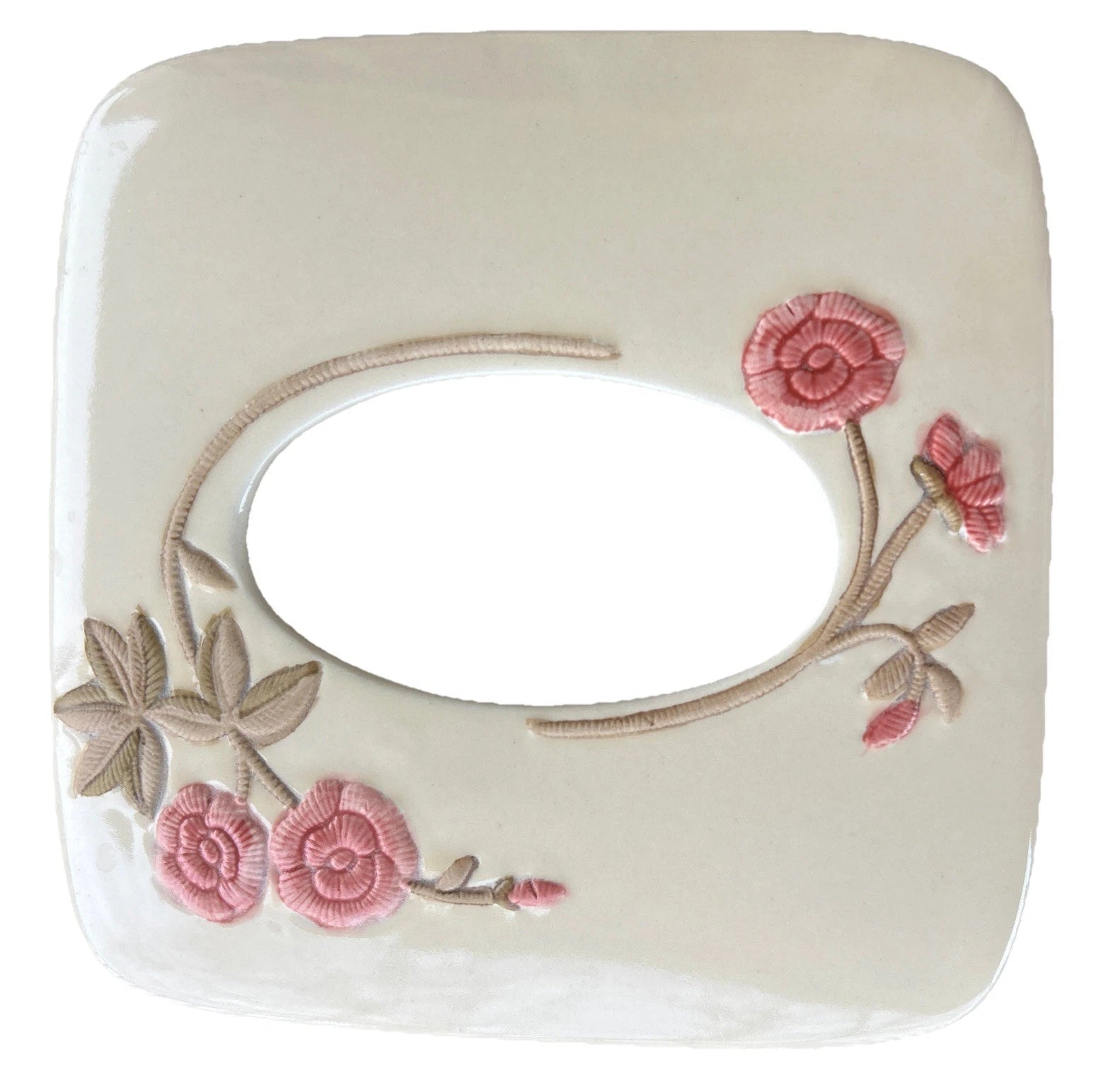 Croscill Rose Garden Ceramic Square Tissue Box Cover Natural/Ivory Shabby Chic | eBay