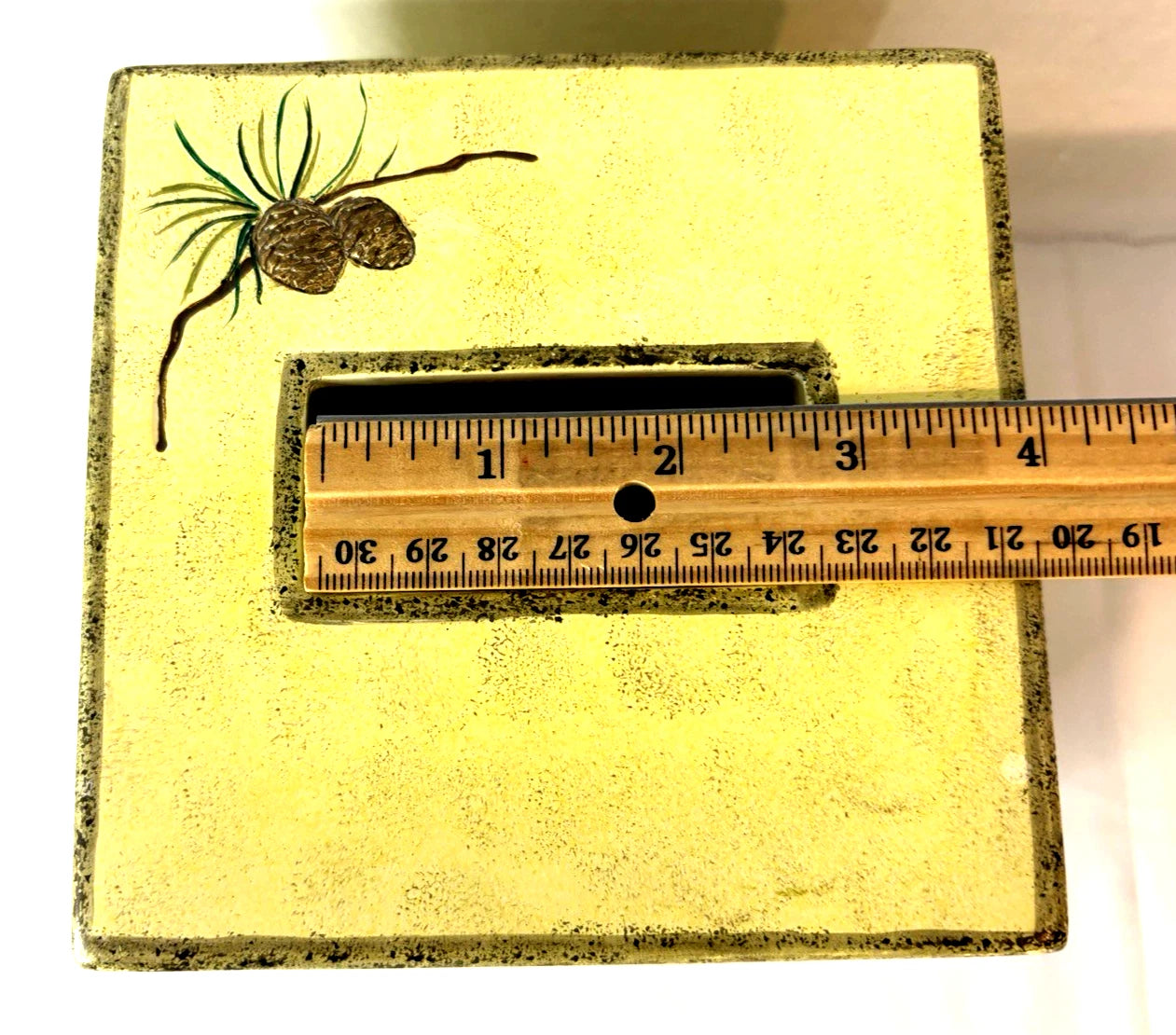 Designer Donna Sharp Rustic Yellow Pinecone Tissue Box Cover Resin | eBay