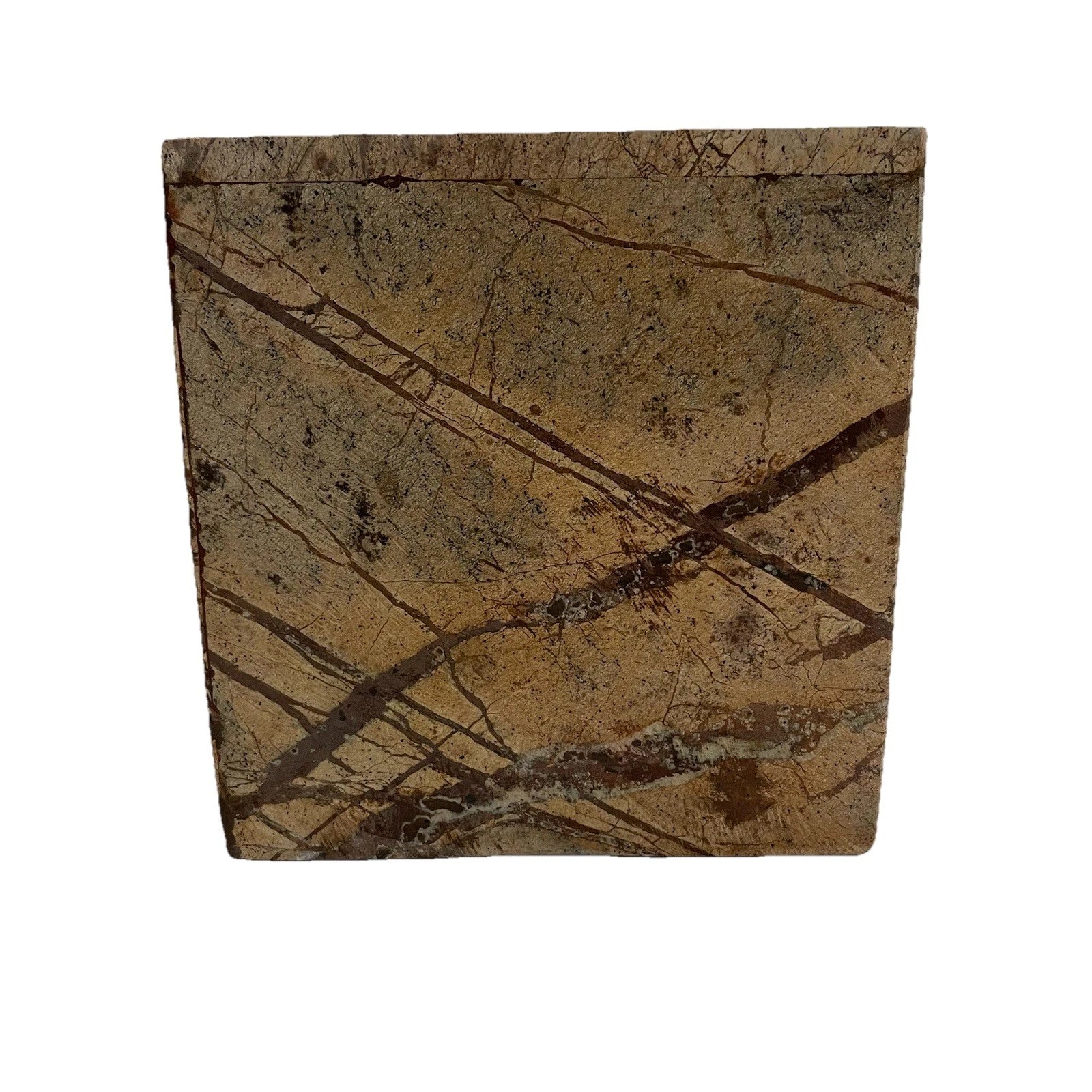 Nate Berkus Dark Travertine Brown Tan Marble Stone Tissue Box Cover Heavy | eBay