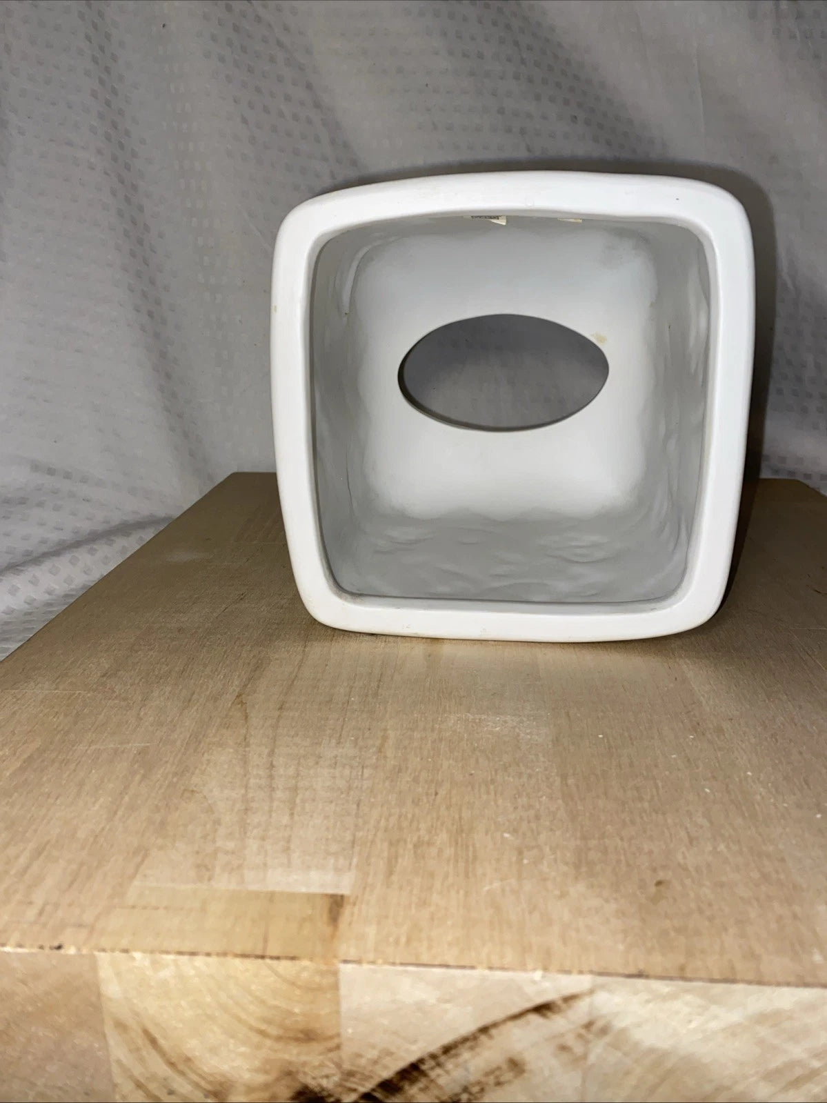 First Coast Designs White Porcelain Tissue Holder Floral Design 6.5”tall 6” Wide | eBay