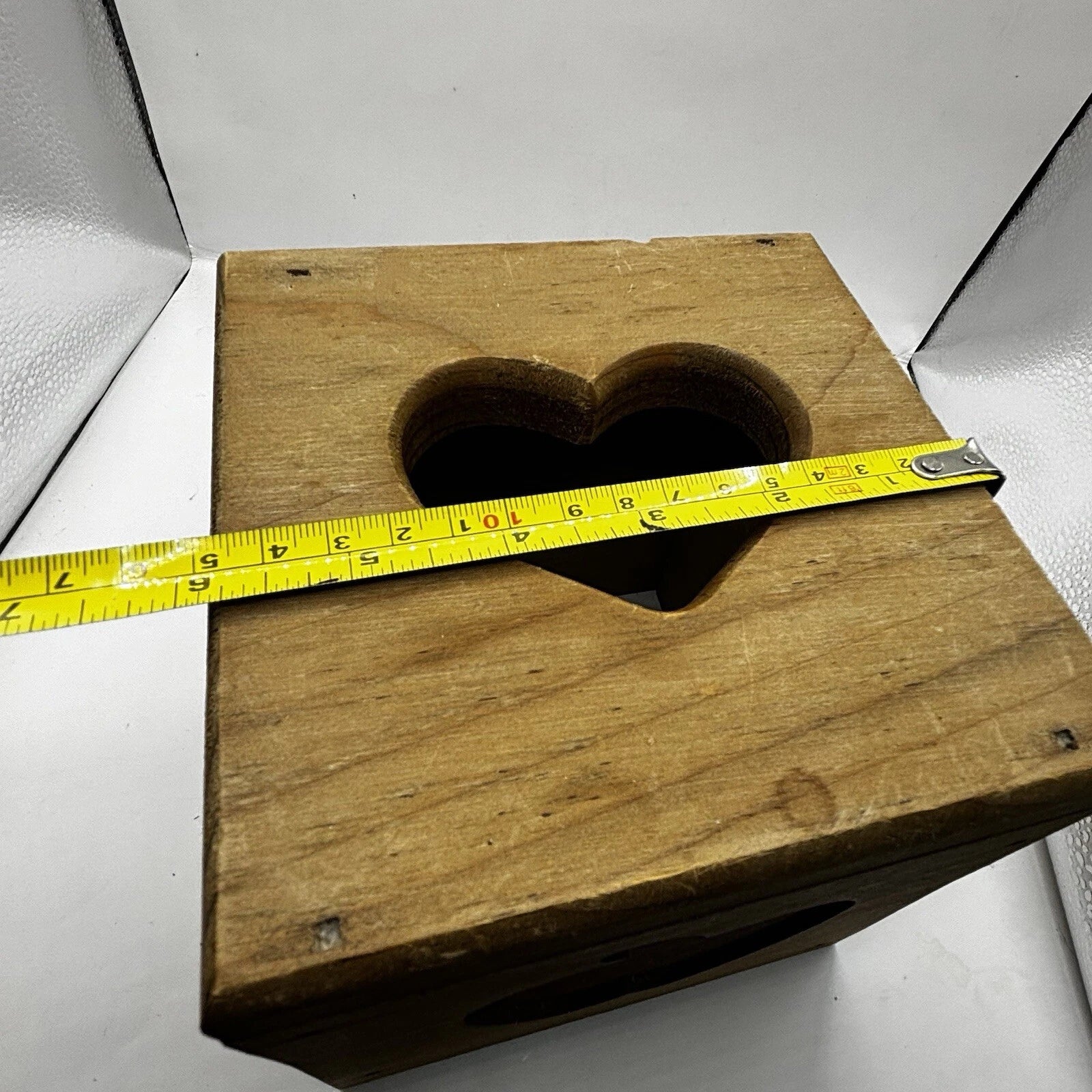 Solid Wood Carved Heart Apple Hand Painted Tissue Box Cottage Granny Core VTG | eBay