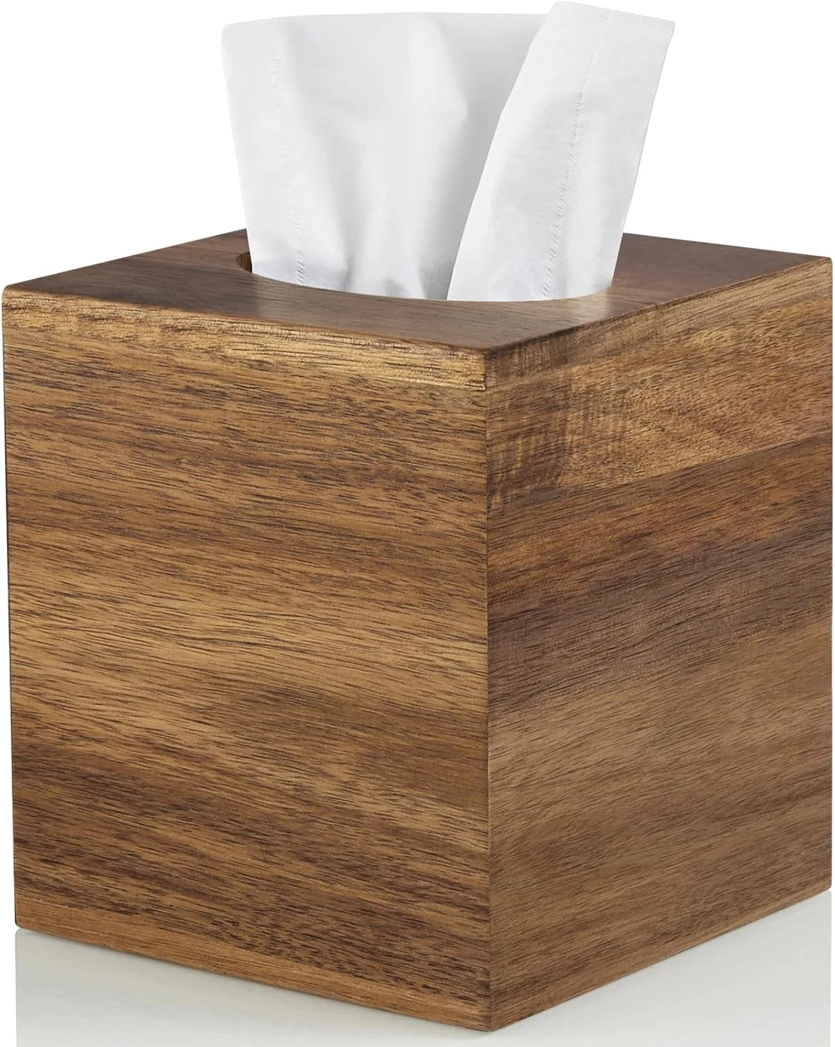 Tissue Box Cover Square - Acacia Wood Tissue Box Holder for Tabletop Night Stand | eBay