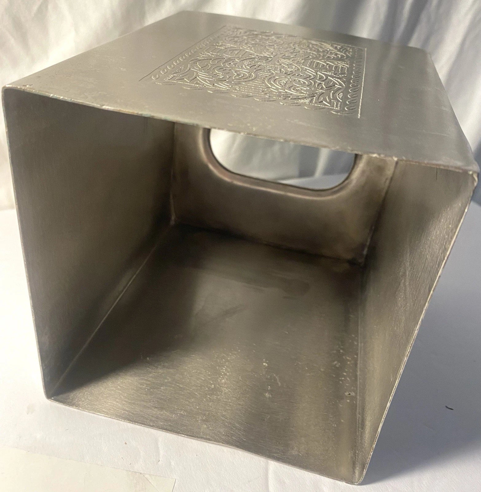 Silver Metal Tissue Box Cover With Design On 2 Sides | eBay