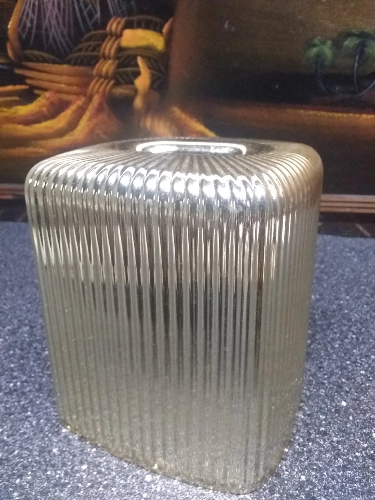 Gold Tone Acrylic Ribbed Tissue Box Cover _GVC | eBay
