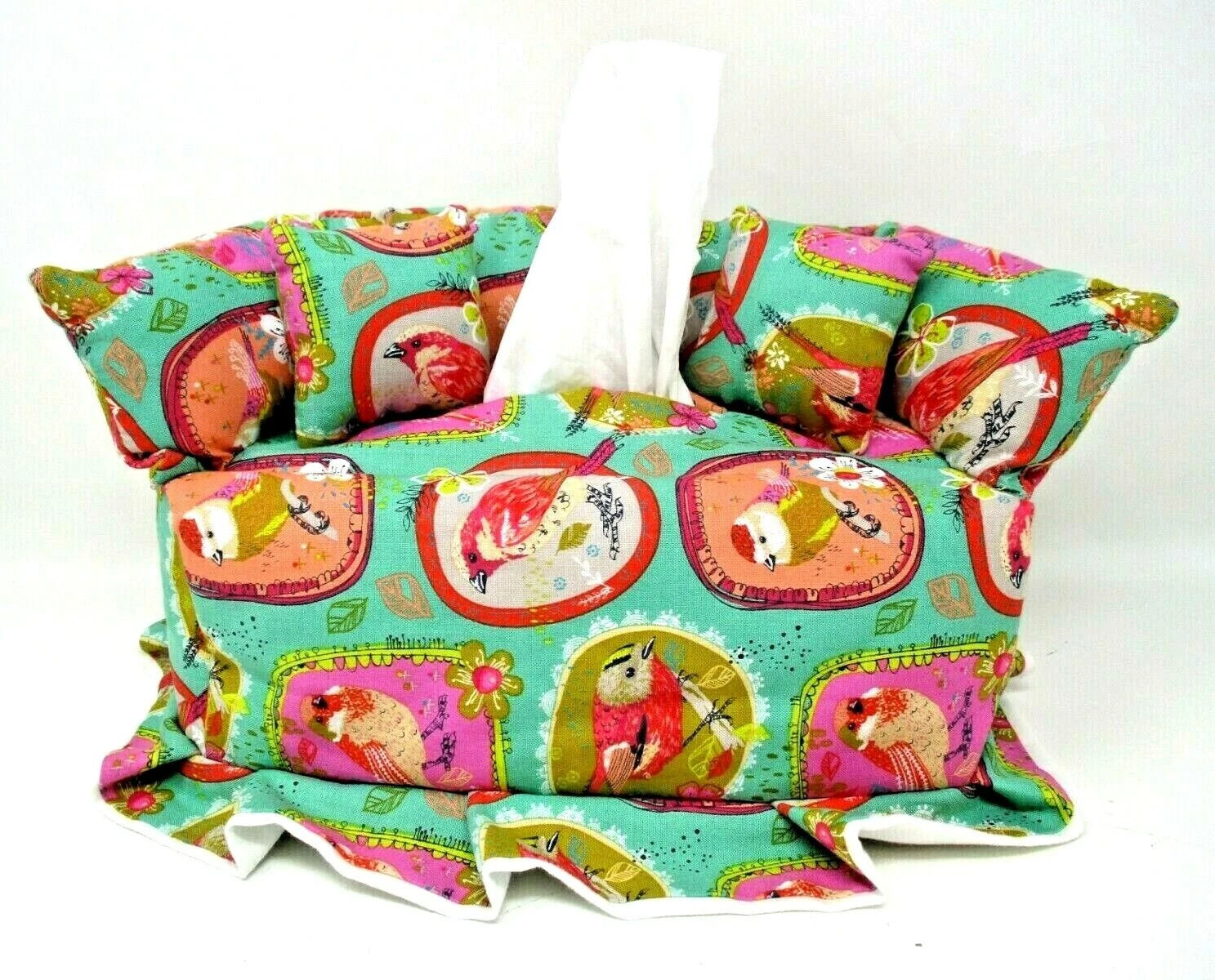 Tissue Box Cover Couch Handcrafted Sofa Bird Fabric Kitschy Cute | eBay