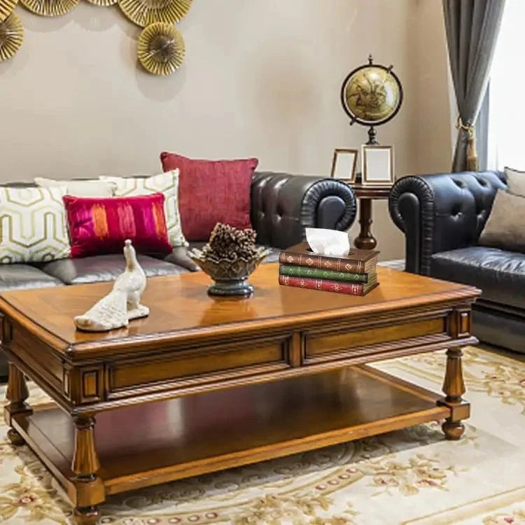 Crafted Classical Retro Wooden Tissue Box Cover – Antique Book Design Multicolor | eBay