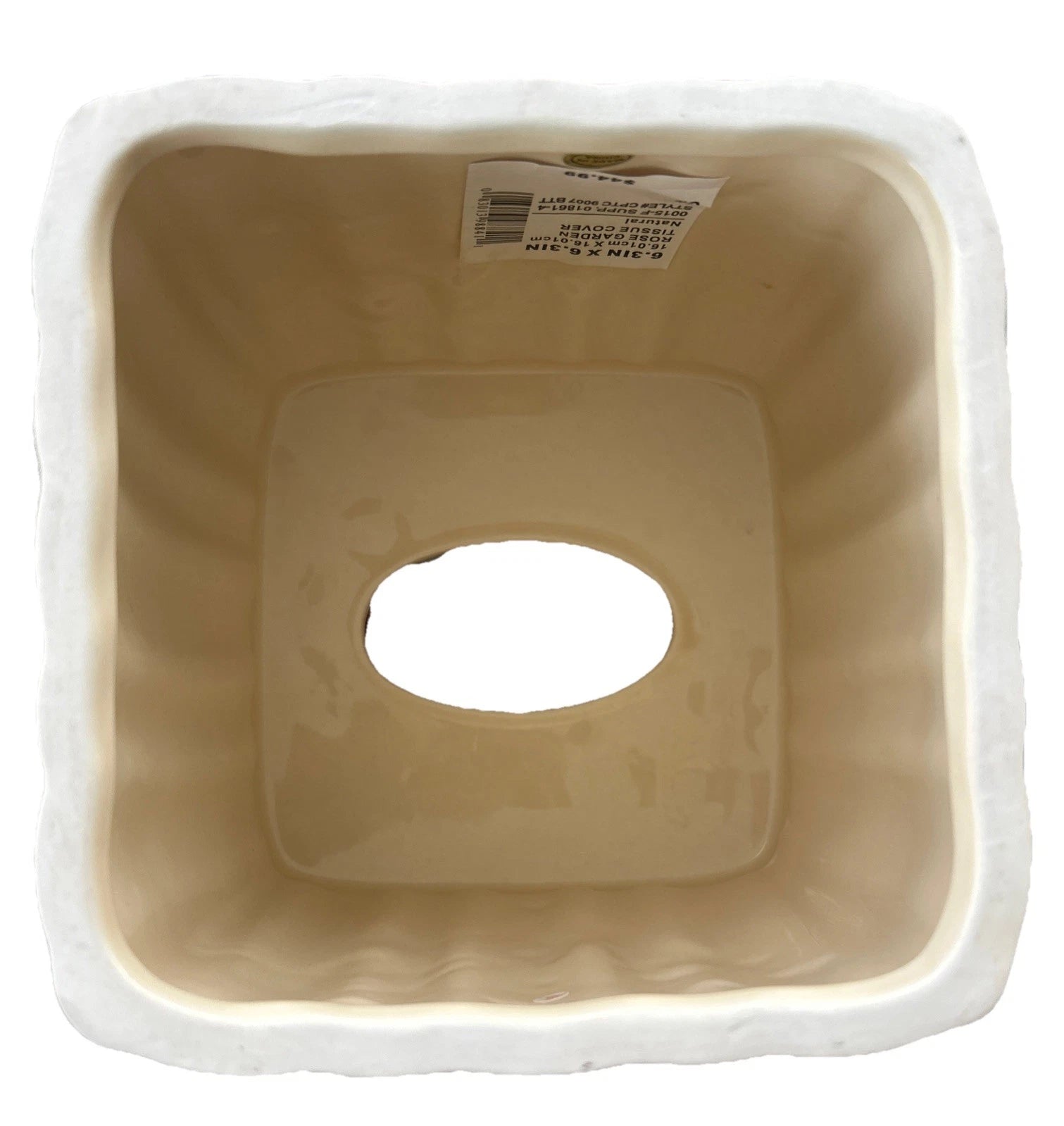 Croscill Rose Garden Ceramic Square Tissue Box Cover Natural/Ivory Shabby Chic | eBay