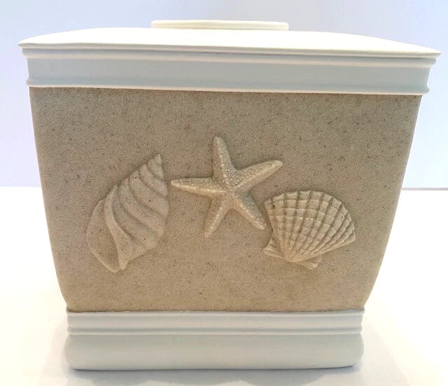 Heavy Resin Beige/Ivory Seashell Tropical/Beach 5.25" Tissue/Kleenex Box Cover | eBay