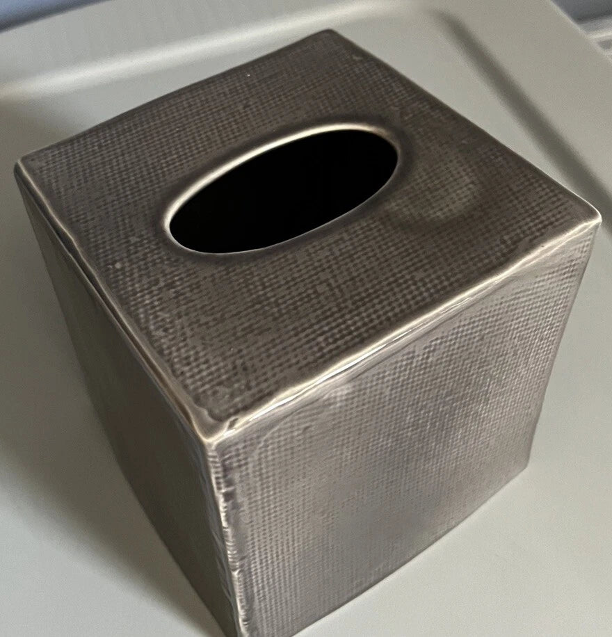 Pigeon & Poodle Cordoba Gray Burlap Tissue Box Square Ceramic Made in Portugal | eBay