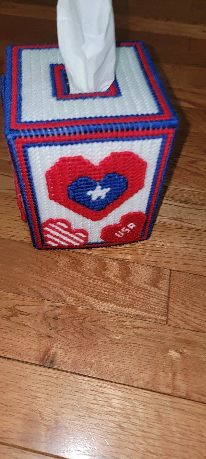 PATRIOTIC HEARTS HANDMADE TISSUE BOX COVER | eBay