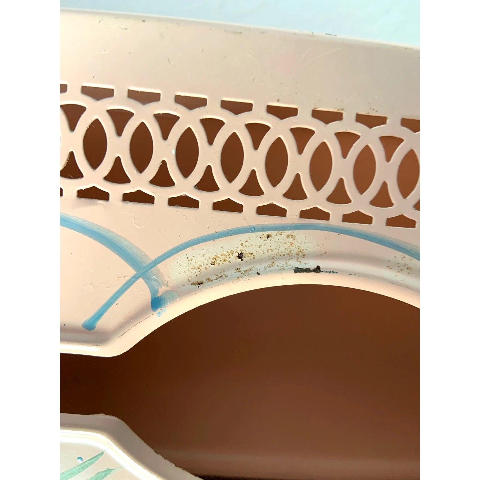 MCM Pink Tissue Box Holder Cover Hand Painted Tole Ware Metal Vanity Bath Vtg | eBay