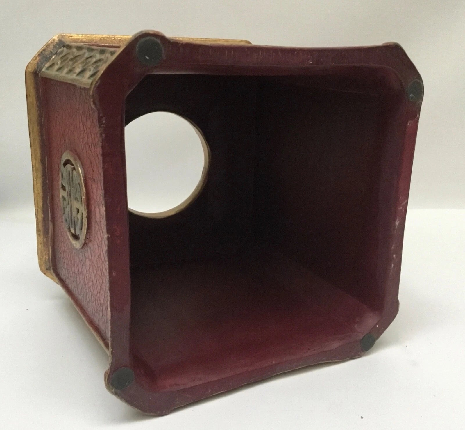 Chinese Character Red Gold Crackle Cinnabar Tissue Box Cover | eBay