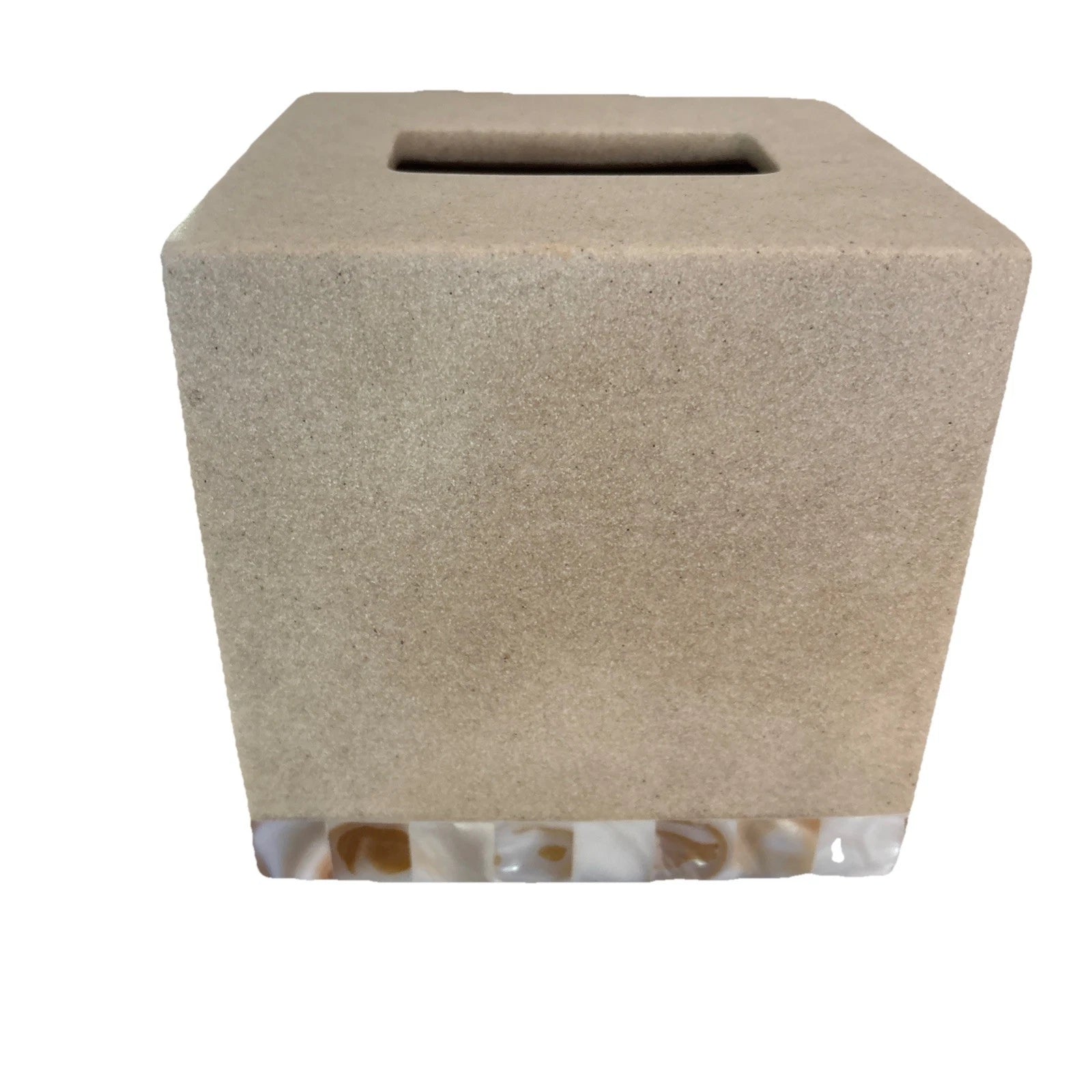 Tissue Box Cover Porcelain Mother Of Pearl Edging Light Brown/tan | eBay