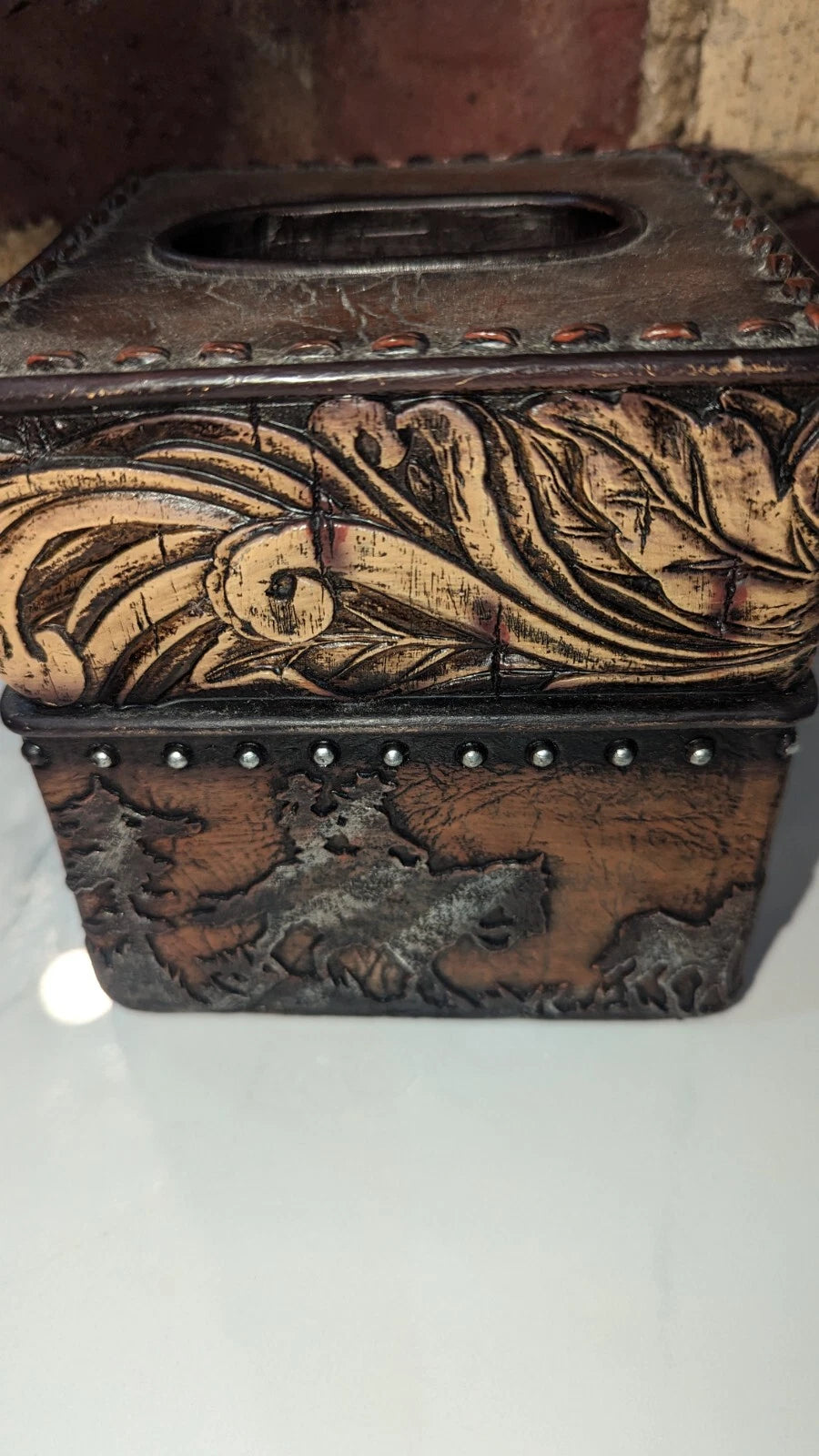 Rustic Western Wild Horses W/Gold Patterns Tissue Cover & Western Themed Frame | eBay