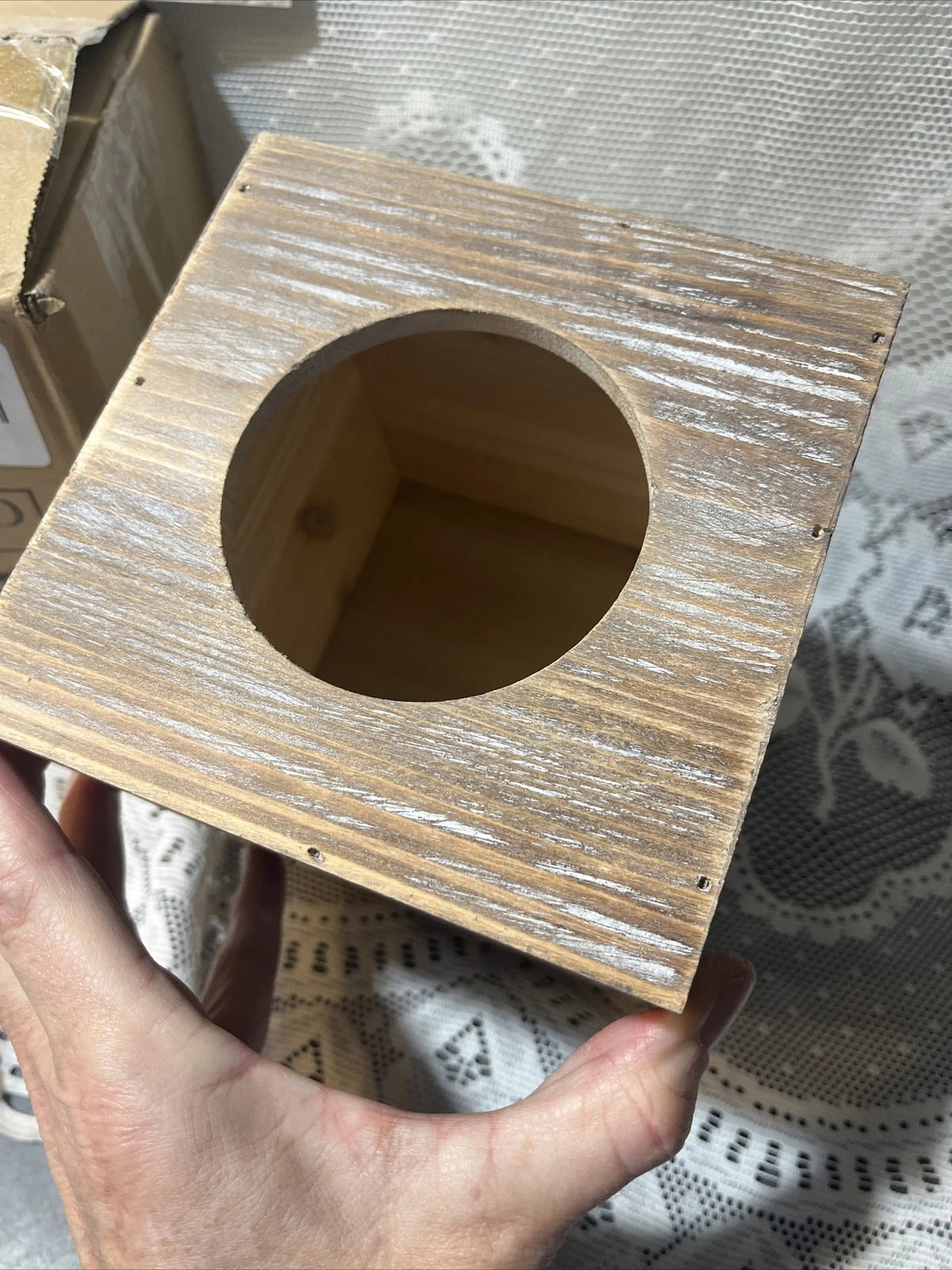 Rustic Metal and Distressed Wood Square Tissue Box Cover Barnyard Designs New | eBay