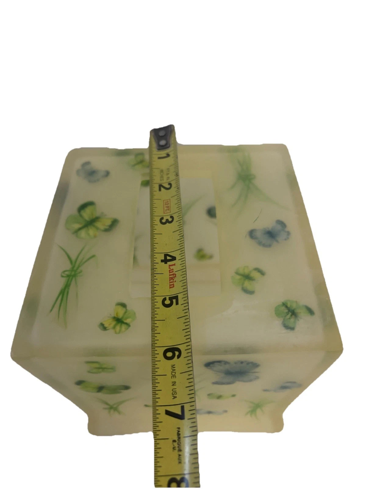 Glass Tissue Box Holder Butterflies Preowned Good Condition | eBay