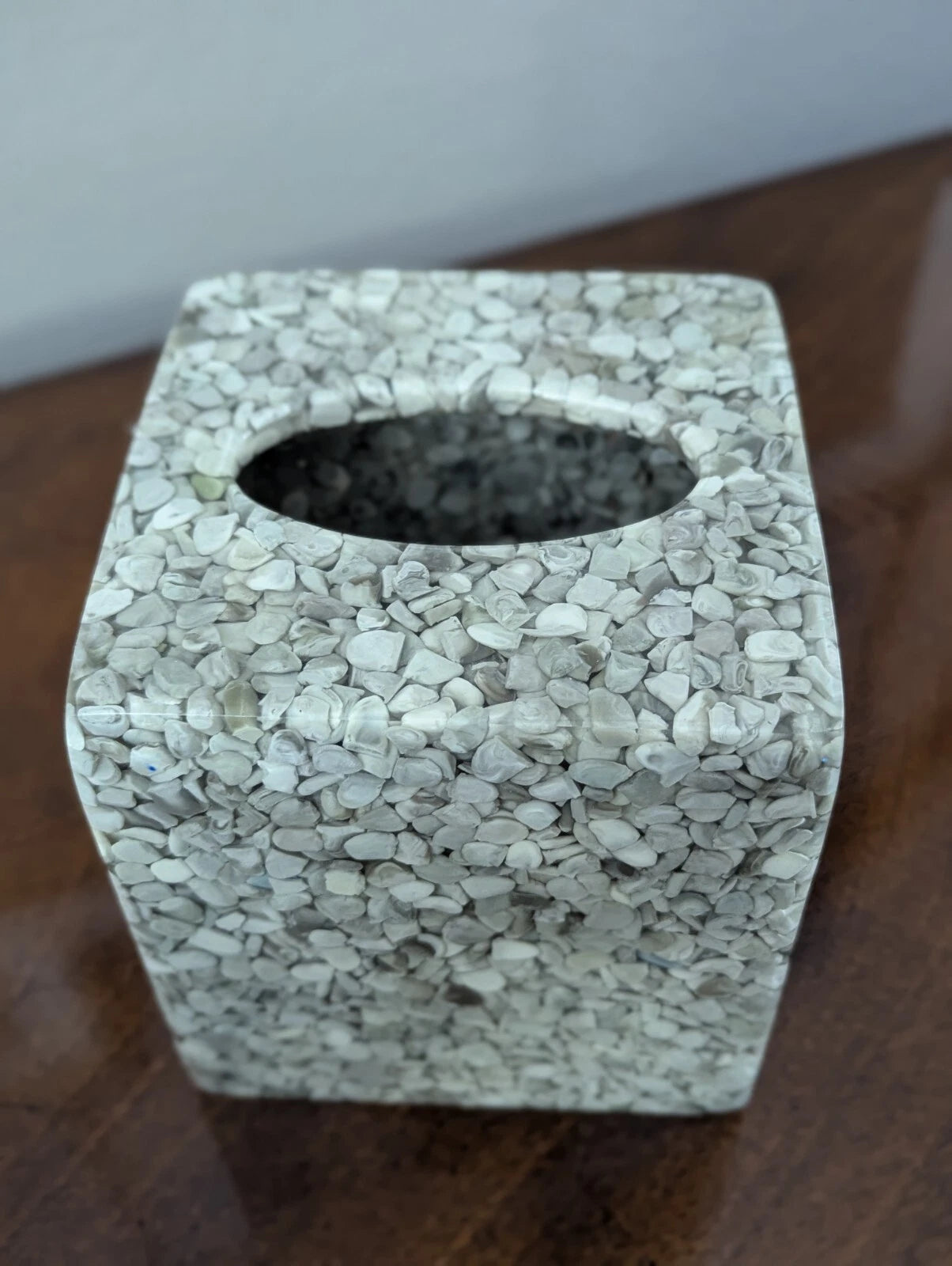 Gray Pebbles W/ Blue Accents, Acrylic Square Tissue Holder | eBay