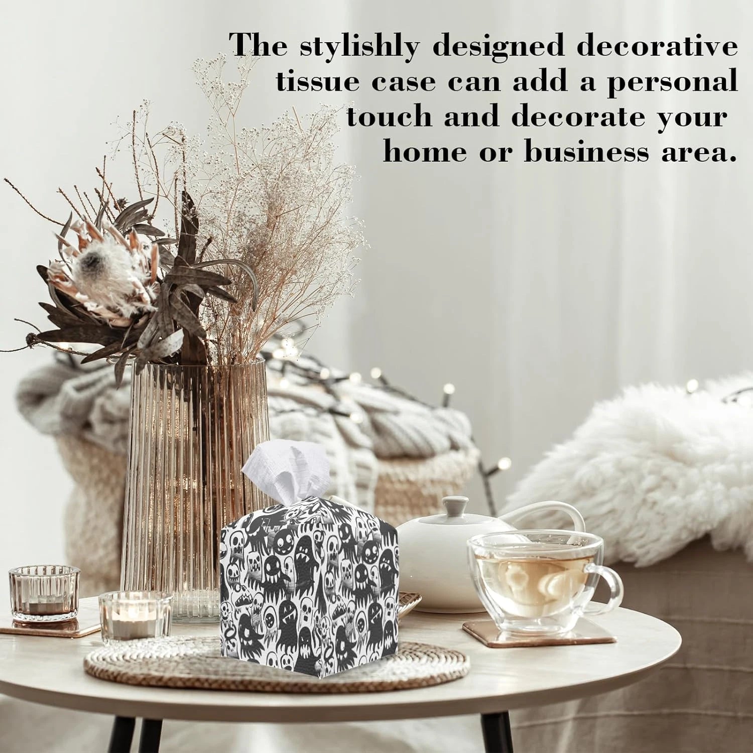 Halloween Ghosts Tissue Box Cover, Tissue Box Cover Square, Decorative Facial Pa | eBay