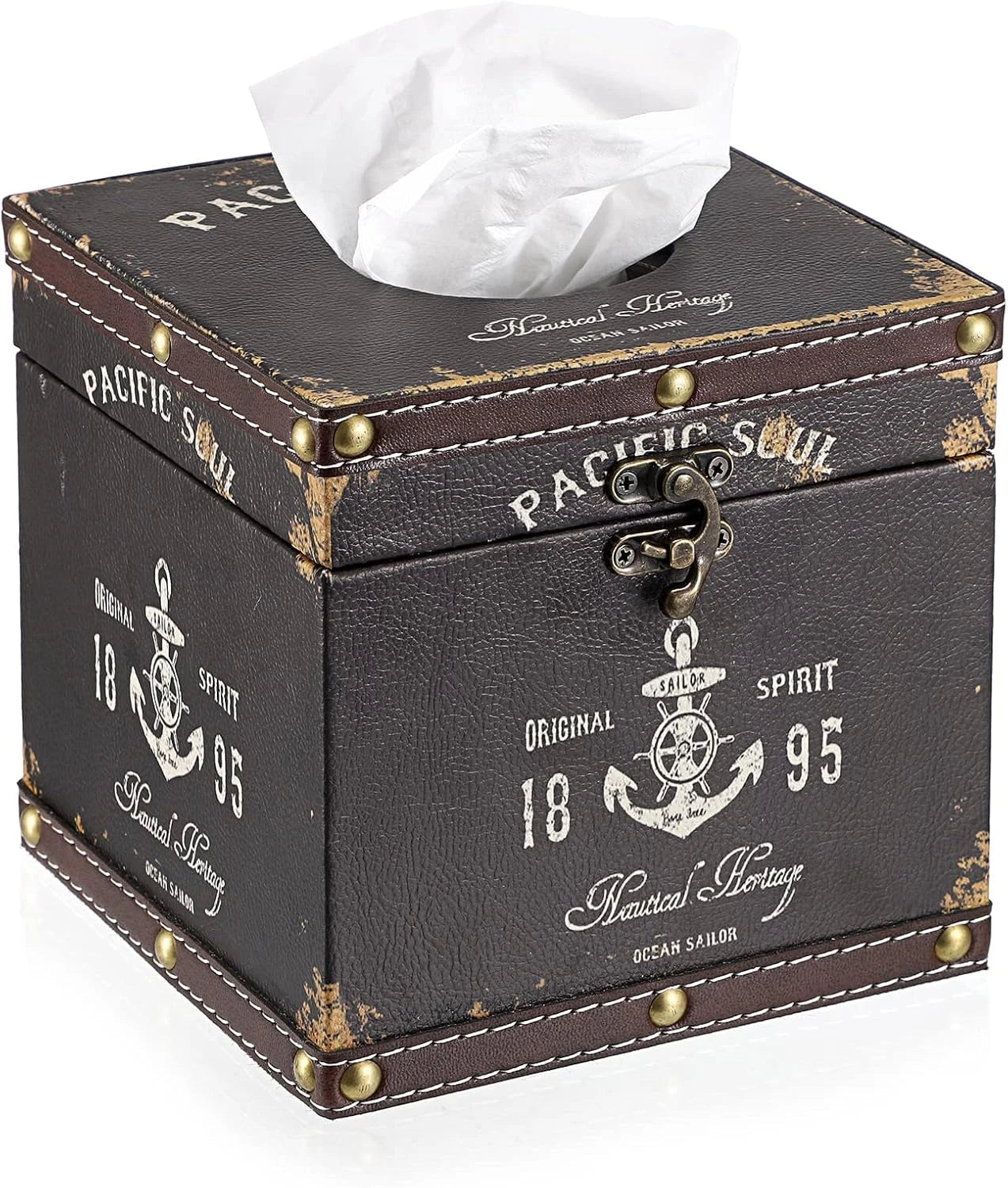 Retro Wood Square Tissue Box Cover Vintage Cube Decorative Facial Holder for Bed | eBay