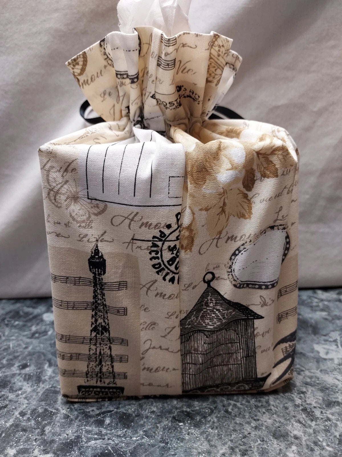 Eiffel Tower Paris Birds Roses on Cotton Fabric Handmade square Tissue Box Cover | eBay