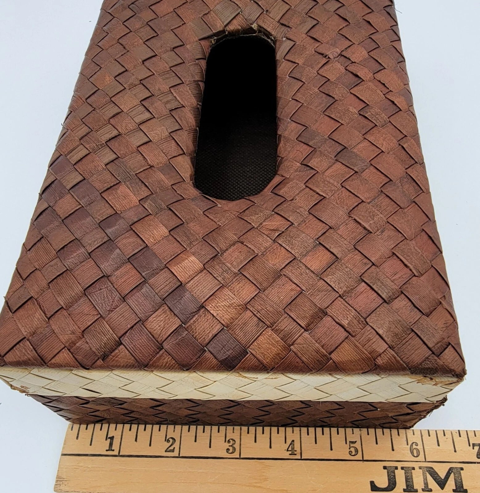 Retro Woven Rectangular Tissue Box Cover In Brown & Beige Natural Fiber Design | eBay