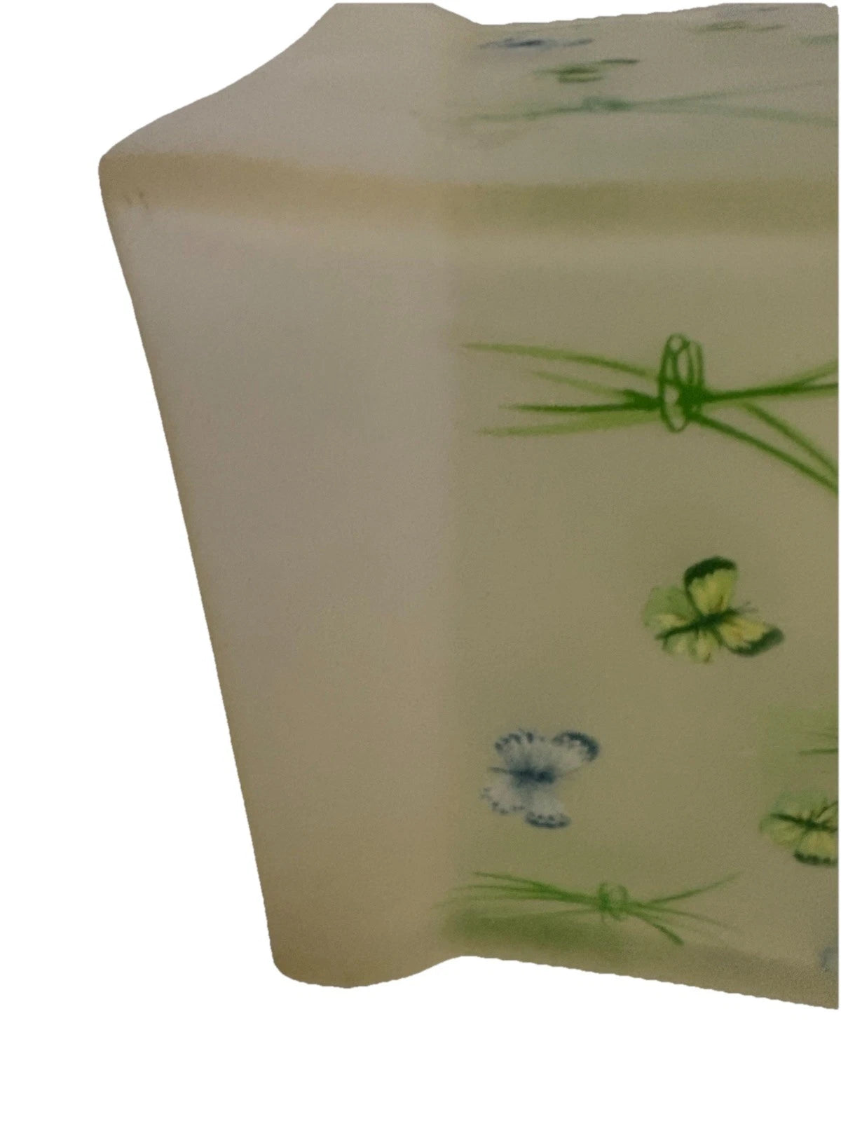 Glass Tissue Box Holder Butterflies Preowned Good Condition | eBay