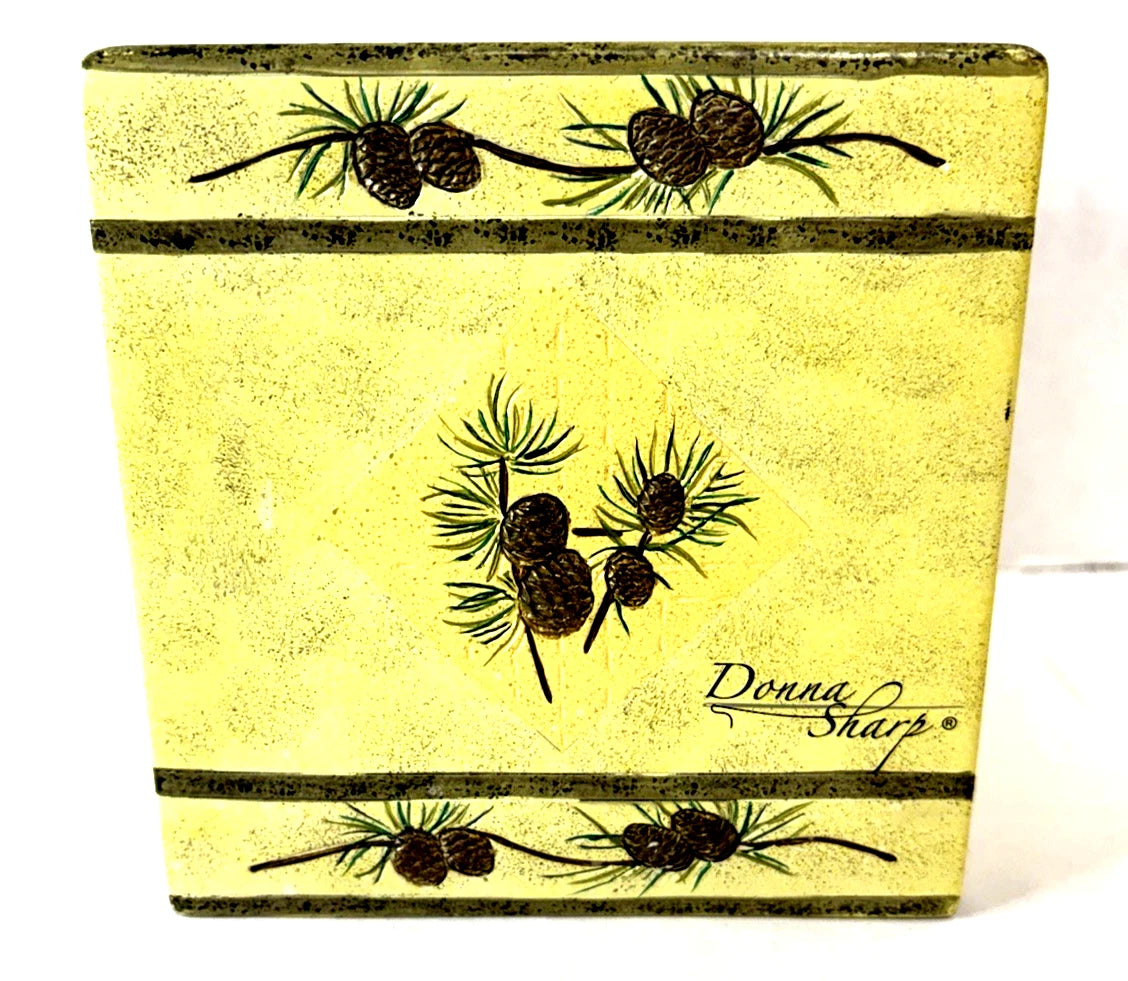 Designer Donna Sharp Rustic Yellow Pinecone Tissue Box Cover Resin | eBay