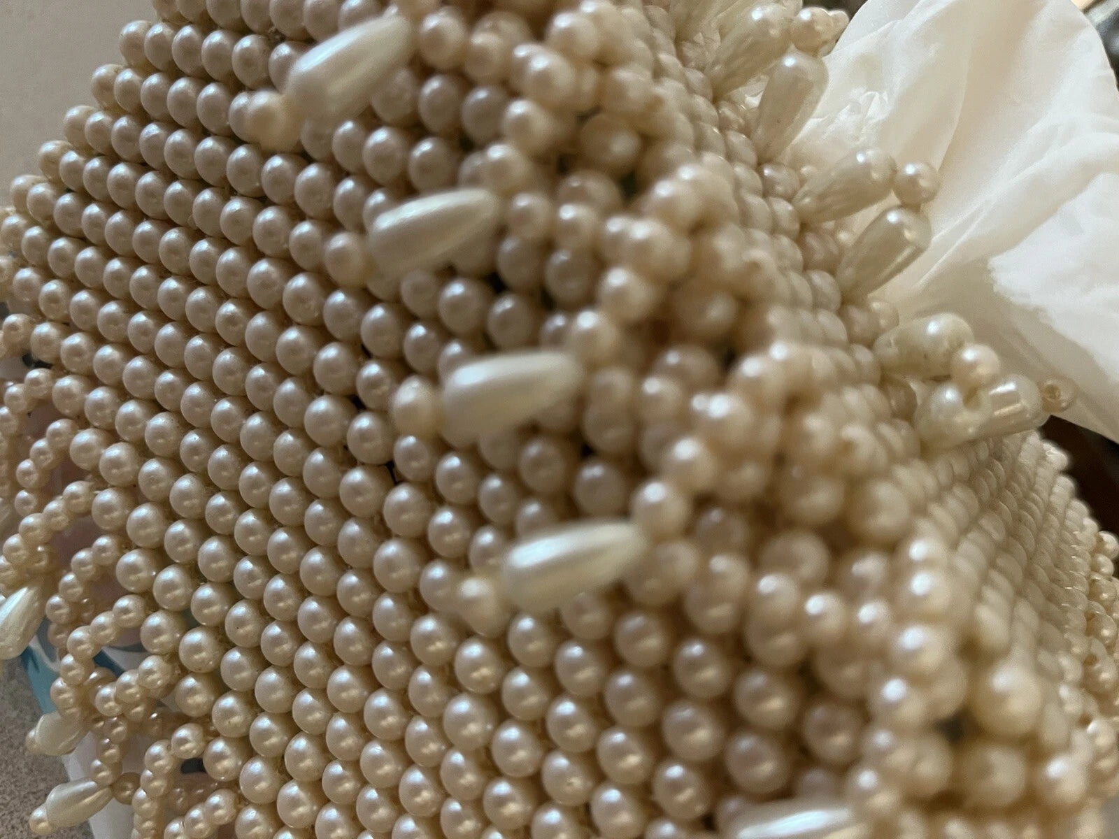 Tissue Box Cover Glam Decor Square Kleenex Holder with Beaded Pearls | eBay