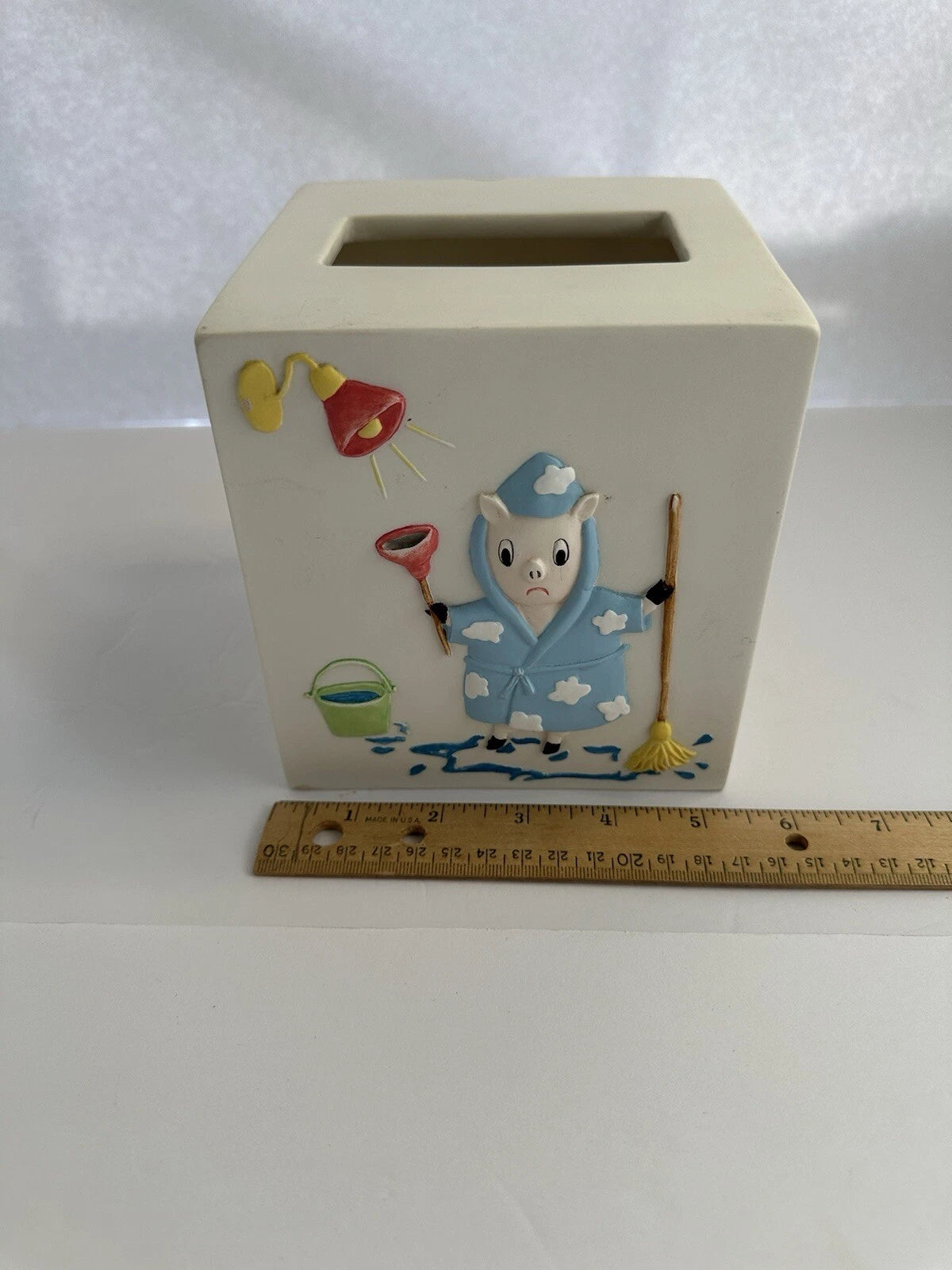 Nick & Nora Home Hogwash Ceramic Tissue Box Cover Holder Square Cube | eBay