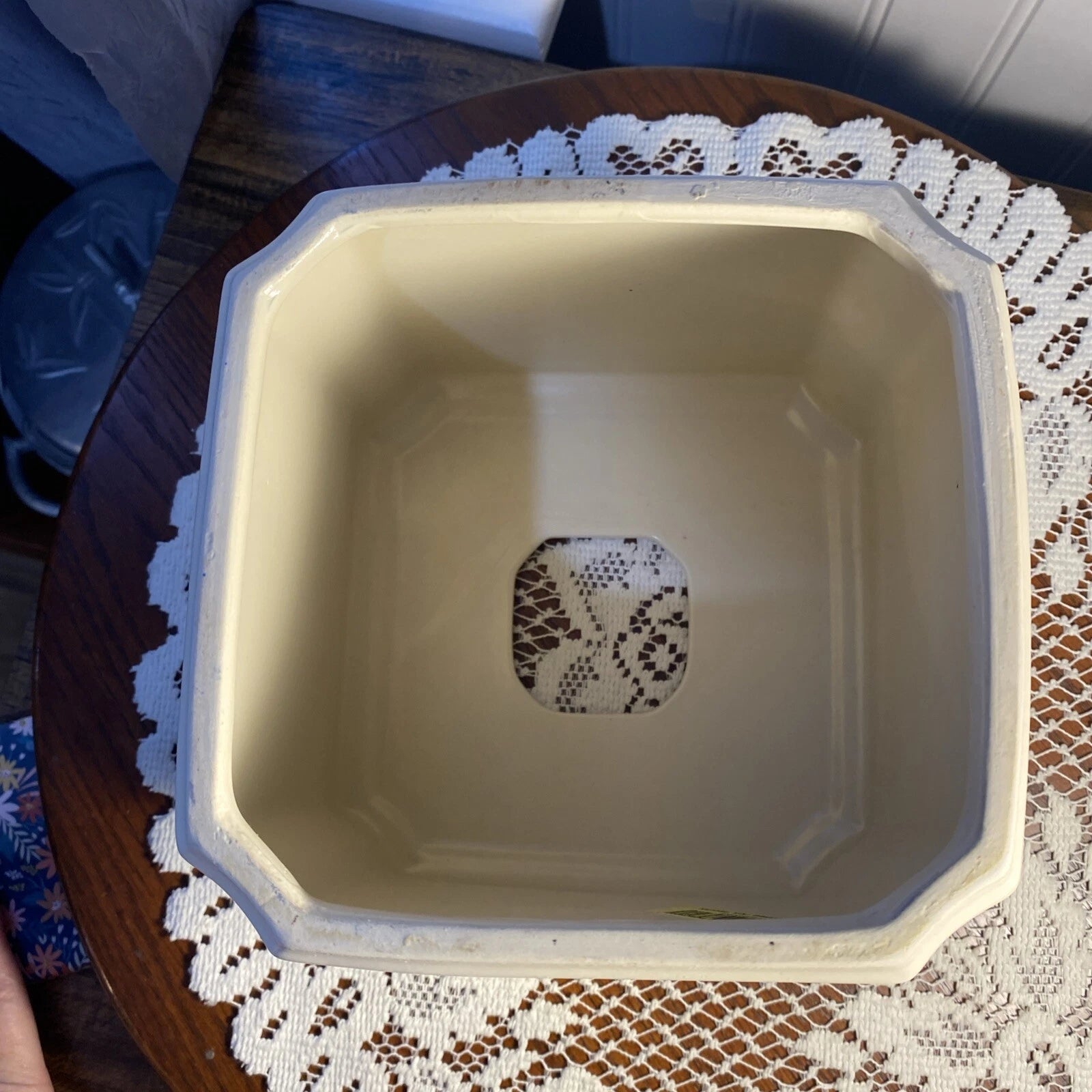 Cream Tissue Box Cover Stoneware 6” T X 6.50” W | eBay