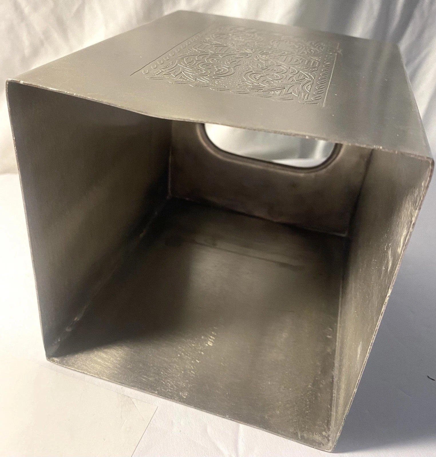 Silver Metal Tissue Box Cover With Design On 2 Sides | eBay
