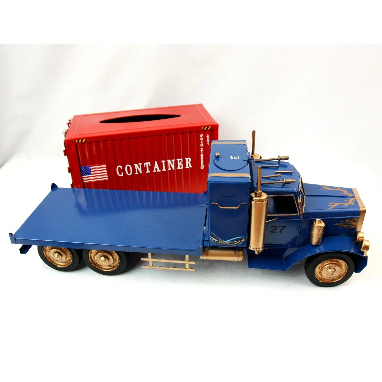 NEW Handcrafted Metal Trailer Truck Big Rig Tissue Box Holder Dispenser Cover | eBay