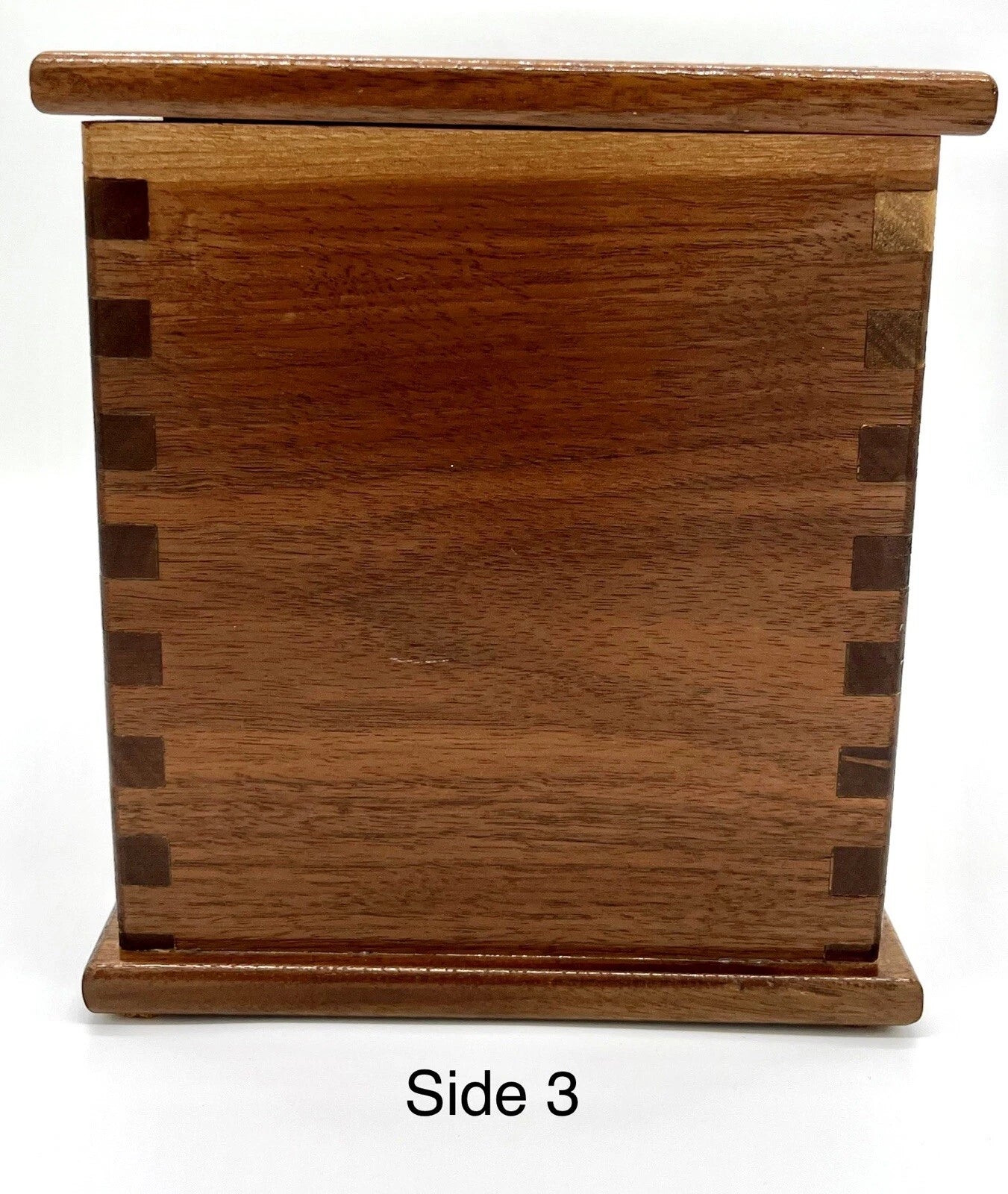 Vintage Solid Wood Square Dovetail Tissue Box Cover - BEAUTIFUL! | eBay