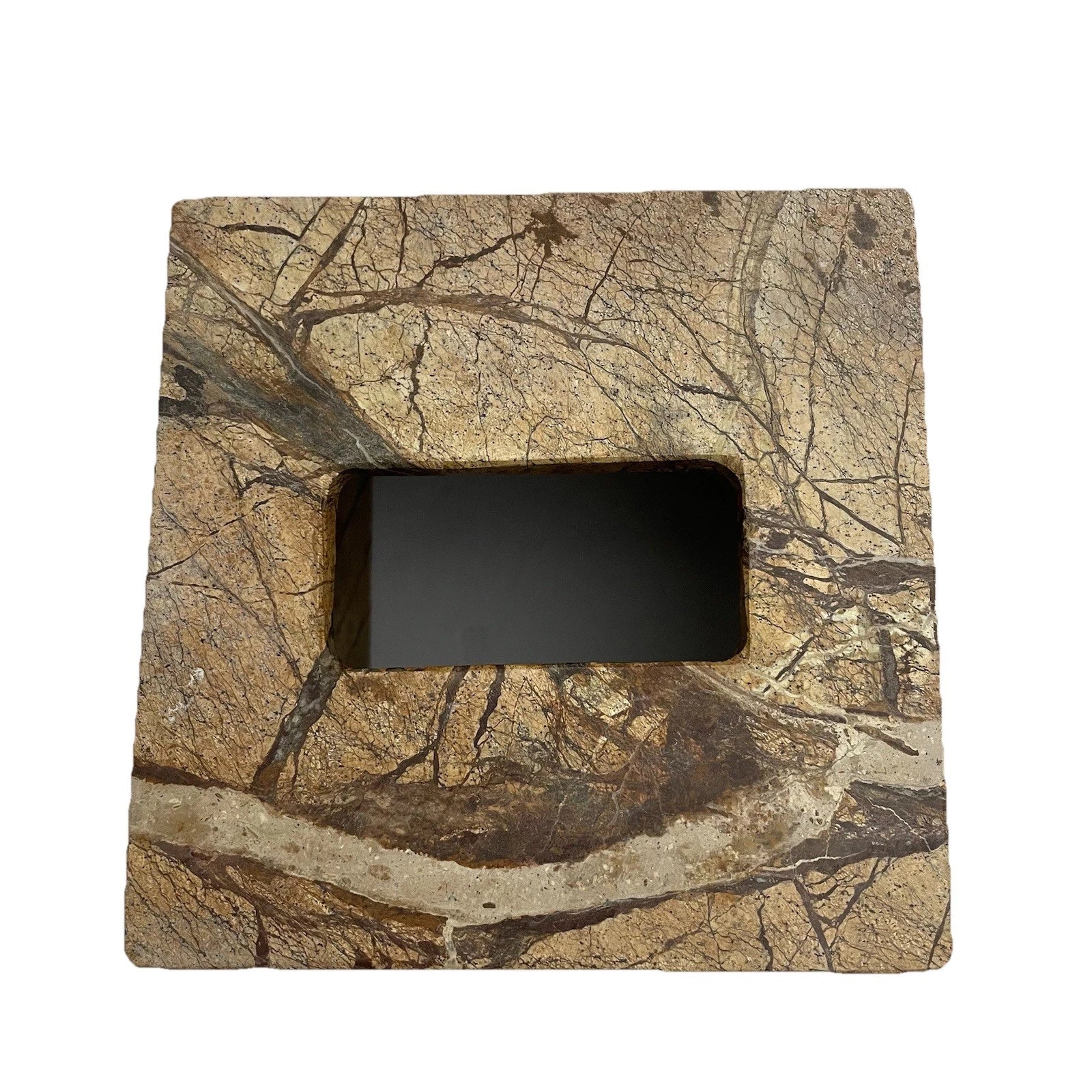 Nate Berkus Dark Travertine Brown Tan Marble Stone Tissue Box Cover Heavy | eBay