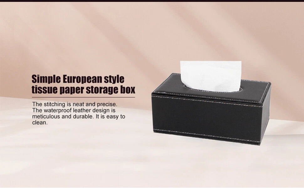 NEW Black PU Leather Tissue Box Cover Case Holder for 3.1" Tall Tissue Boxes US | eBay
