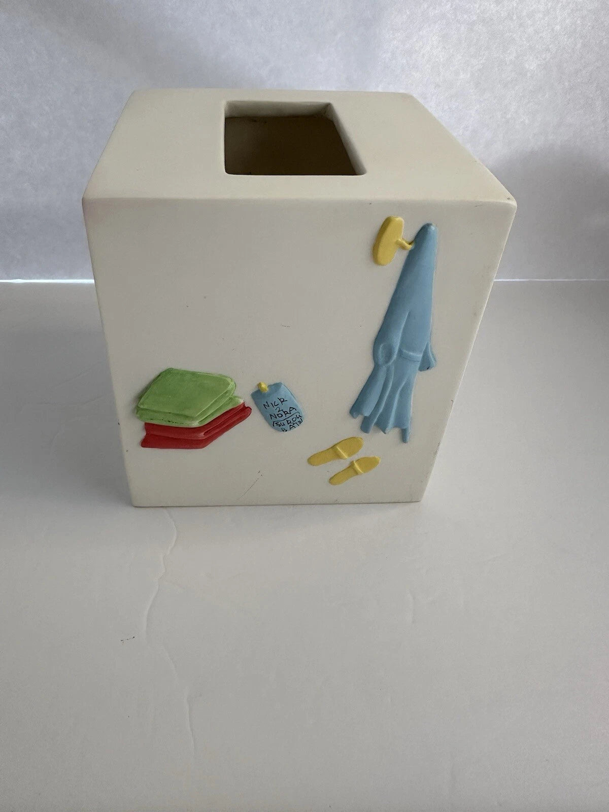 Nick & Nora Home Hogwash Ceramic Tissue Box Cover Holder Square Cube | eBay