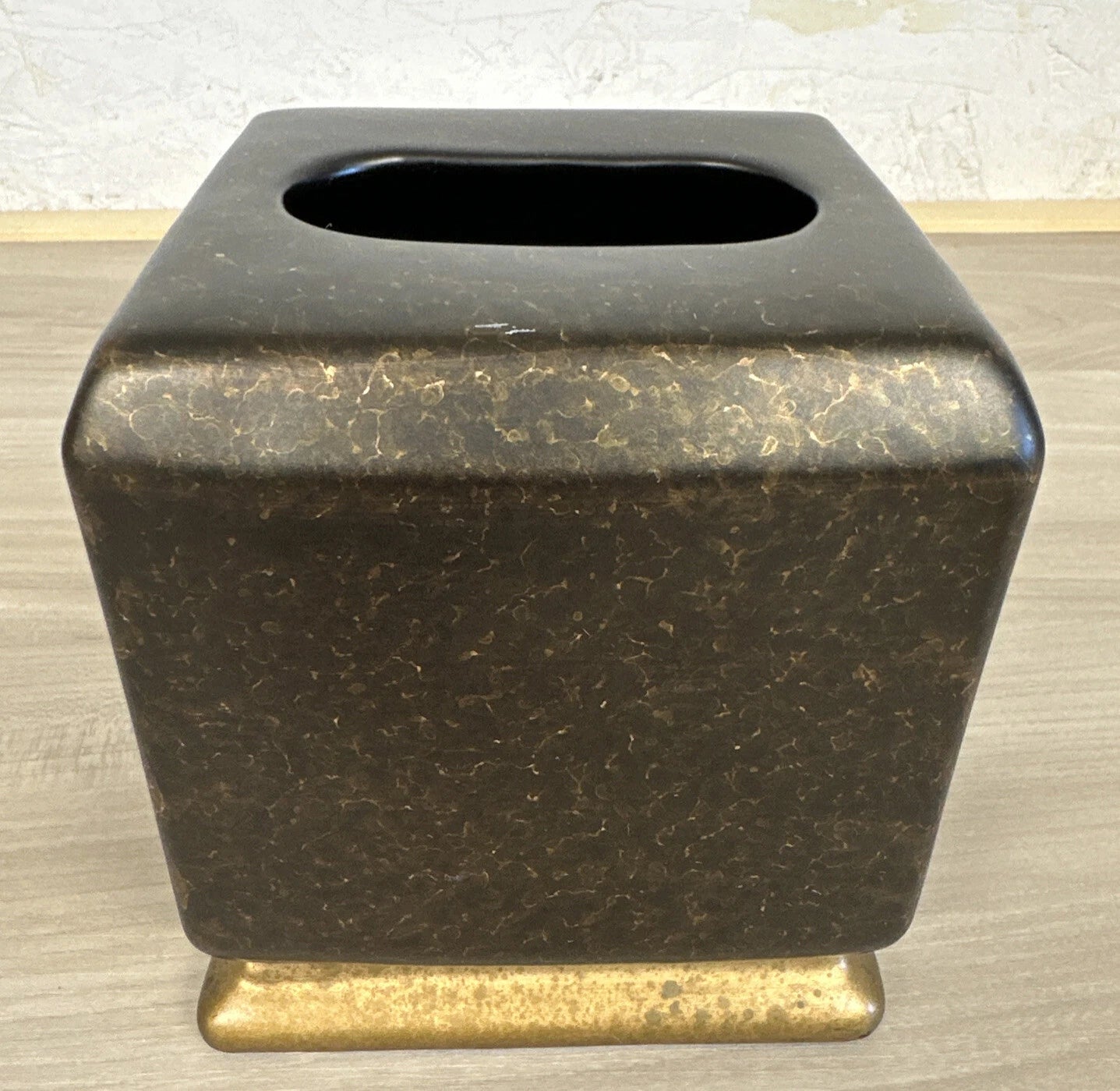 Vintage Bronze Gold Accent Ceramic Tissue Box Holder Cover | eBay