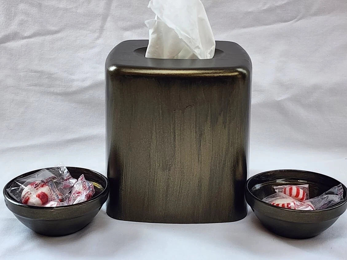 Tissue Holder Cover With Small Matching Candle Holder /Candy Dish Table Setting | eBay