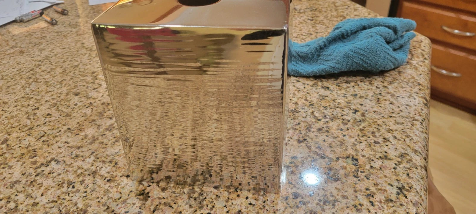 HOTEL COLLECTION Textured Silver Metal India Boutique Tissue Box Cover SEE PICS | eBay