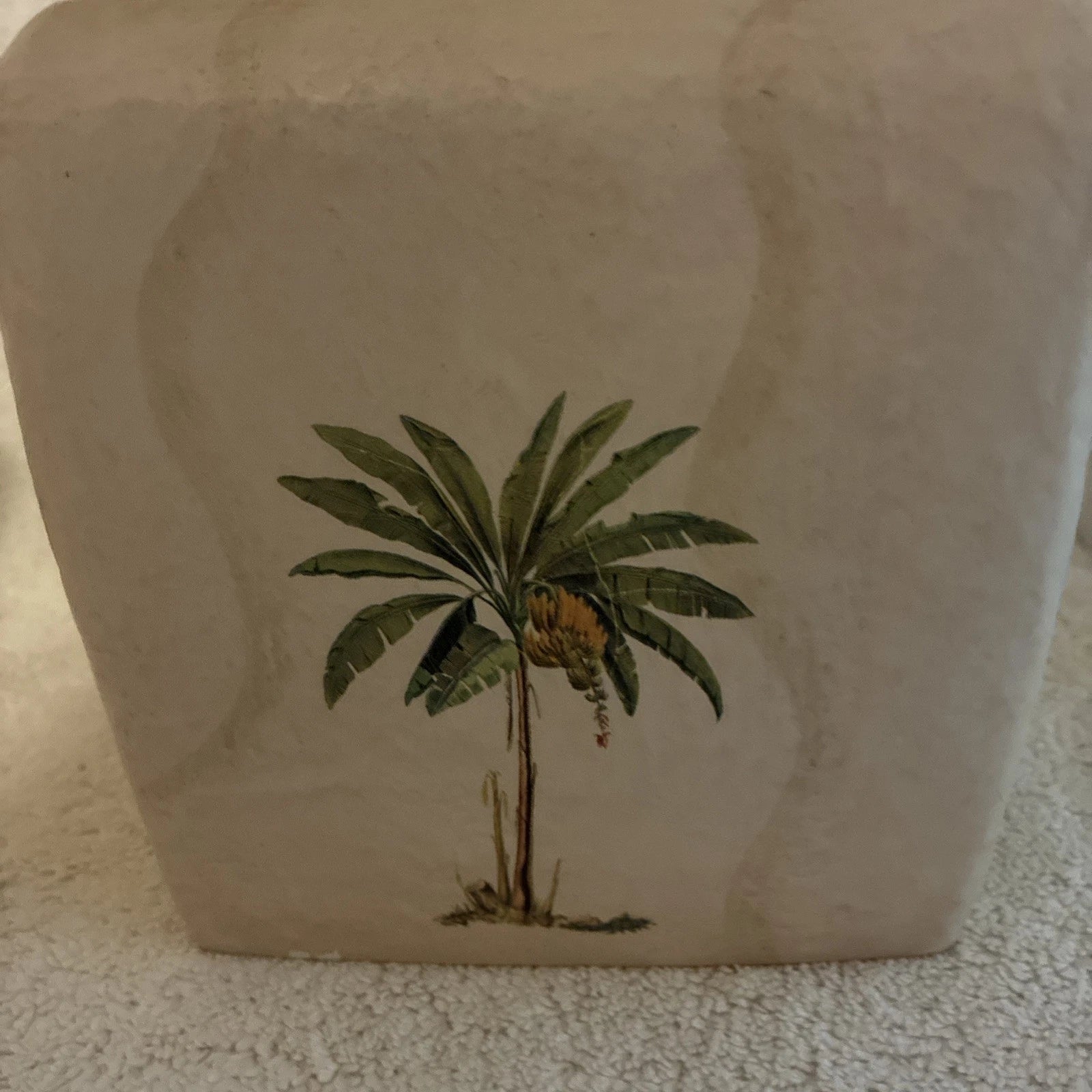 Croscill Tissue Box Cover And Two Soap Dispensers West Palm Trees Hand painted | eBay