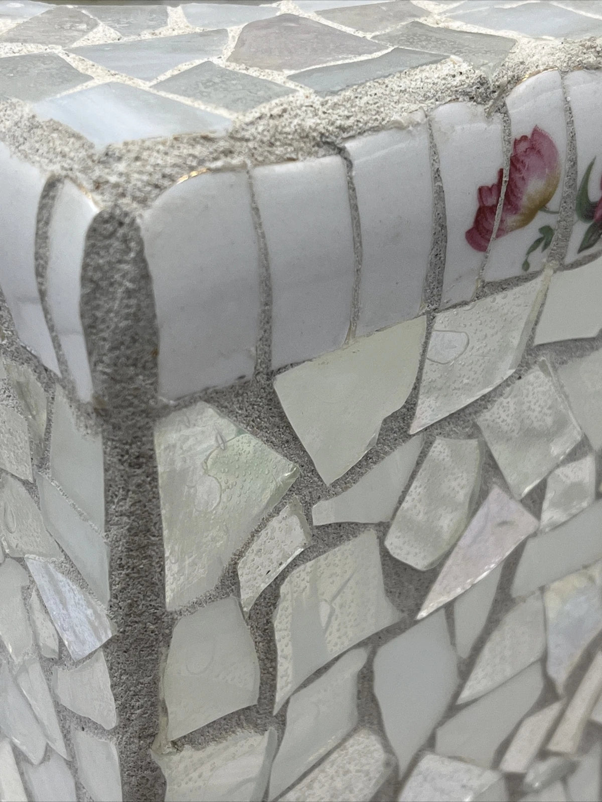 Mosaic Clear Glass Square Tissue Box Cover Roses | eBay