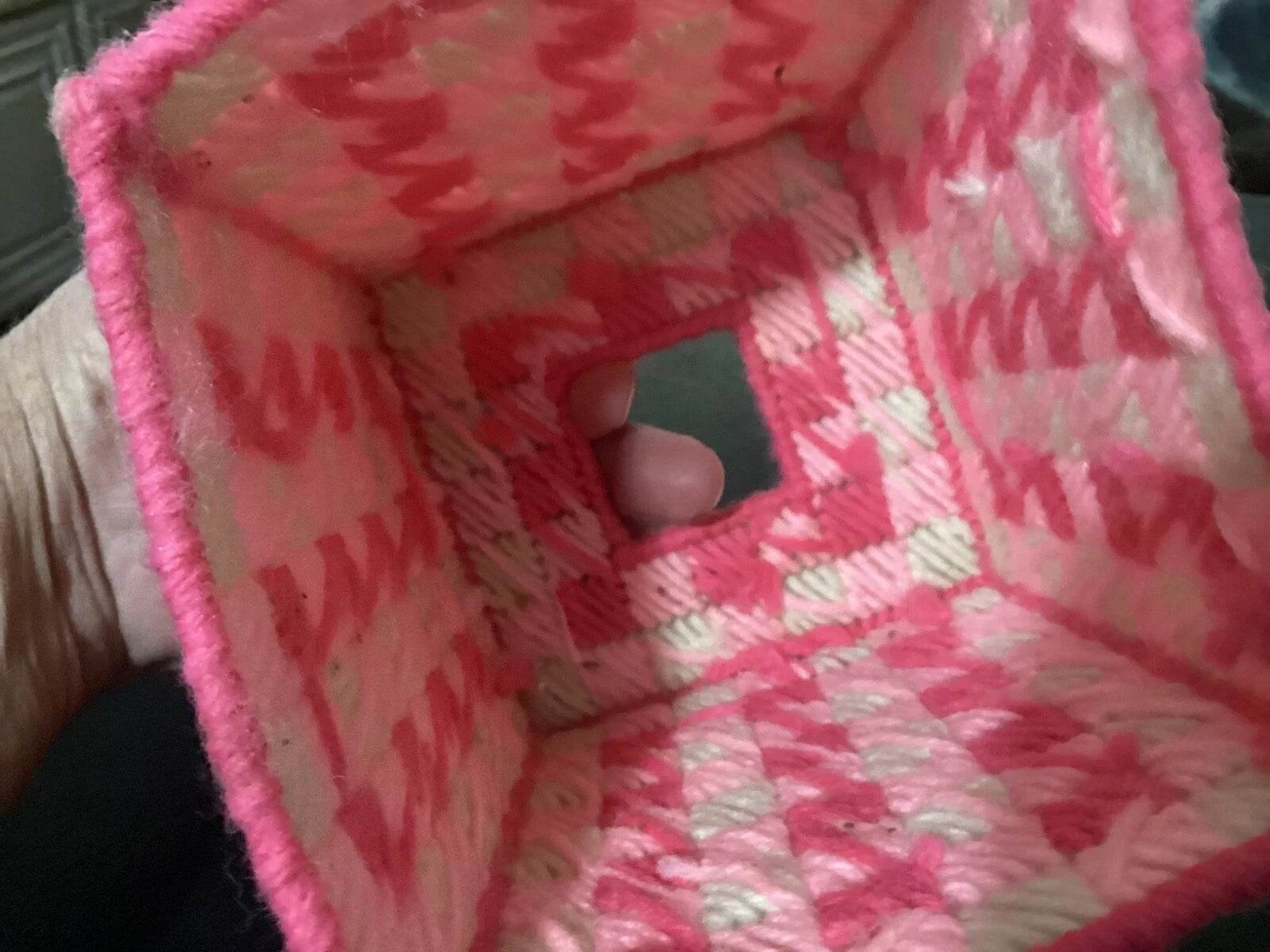 Homemade Pink and White Square Tissue Box Cover | eBay